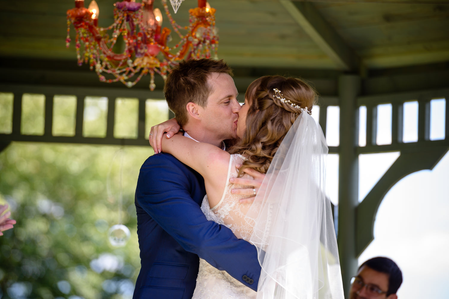 First kiss at Callow hall wedding