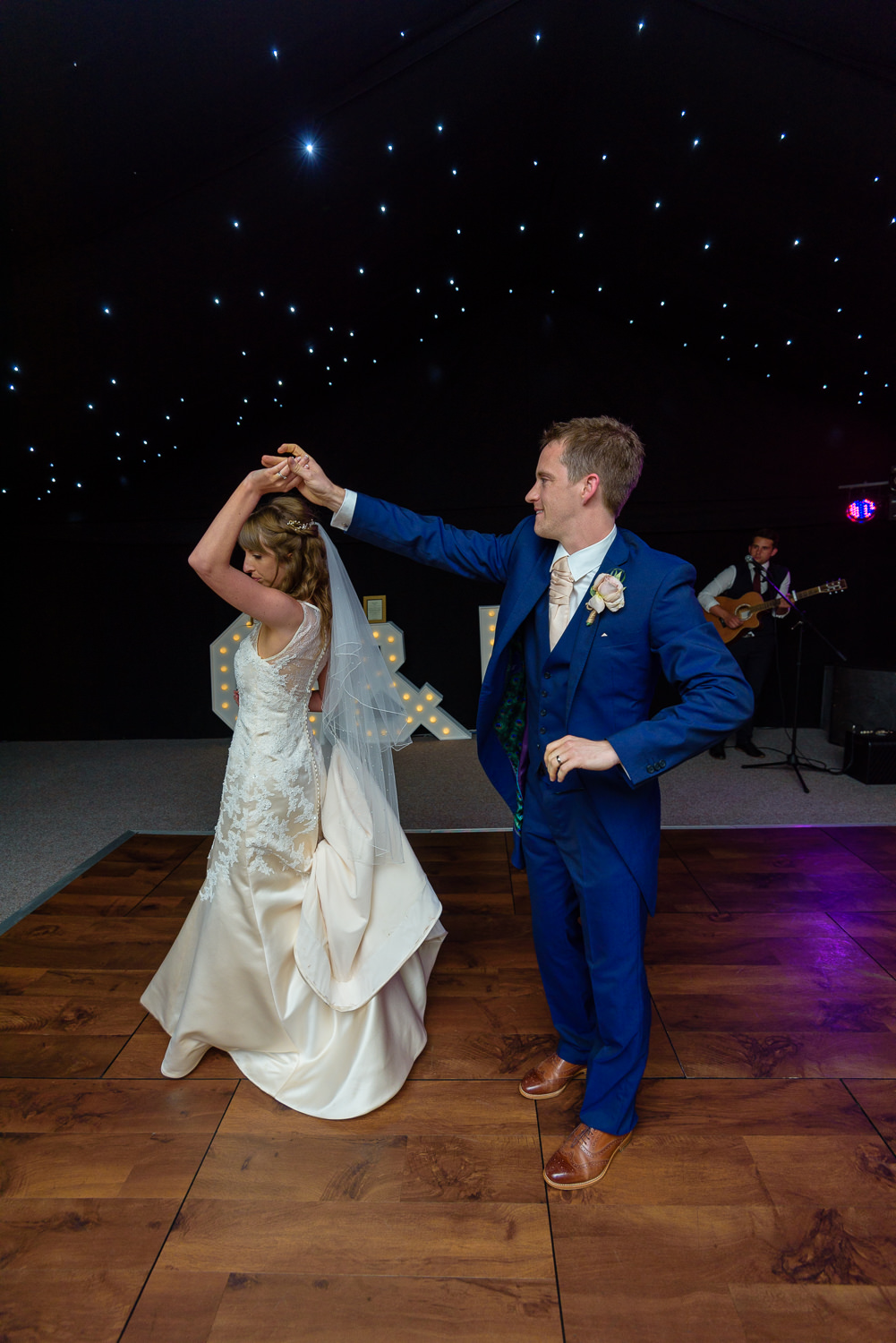Bride dancing at Callow Hall wedding