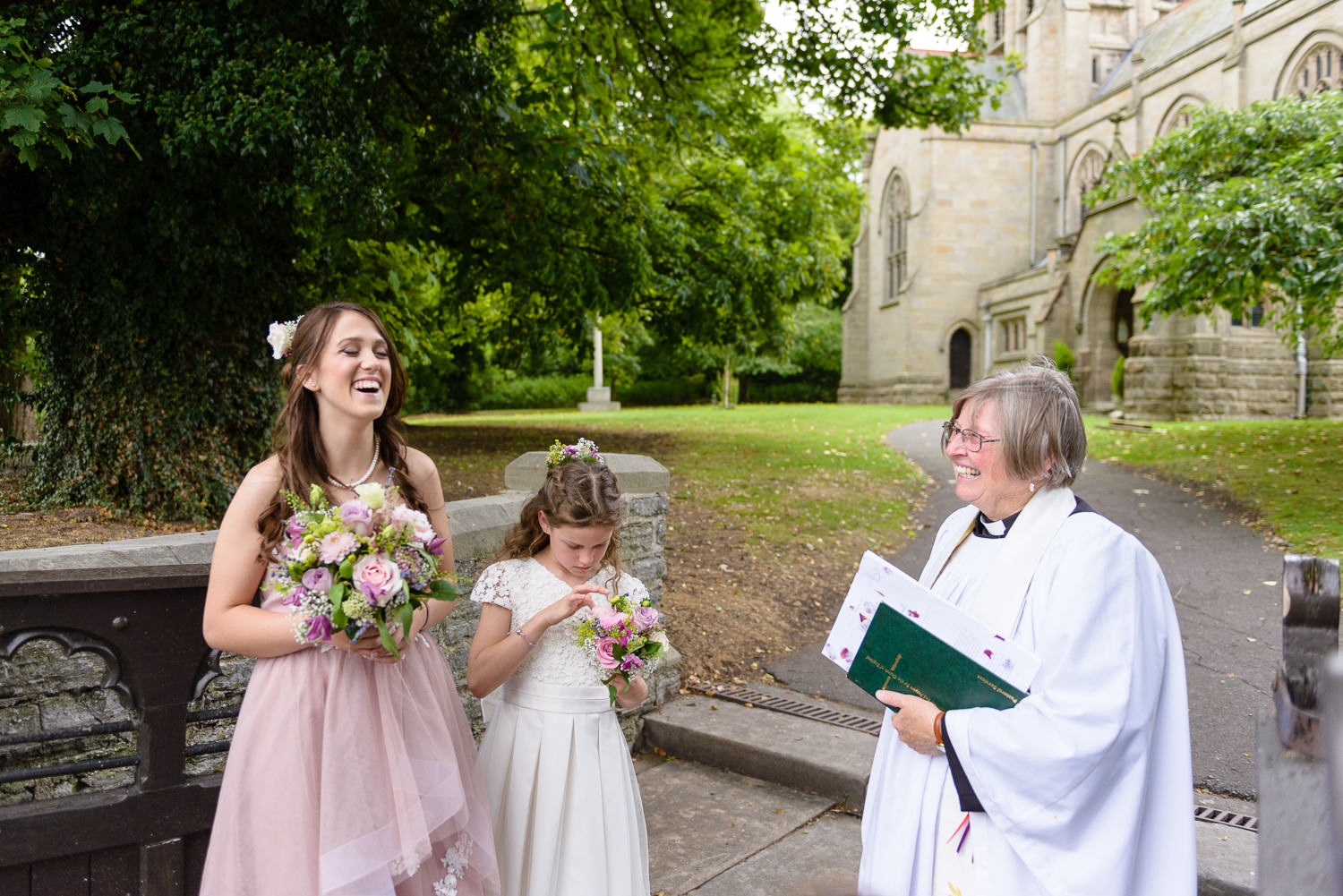 Flowers girls at Langar Hall wedding