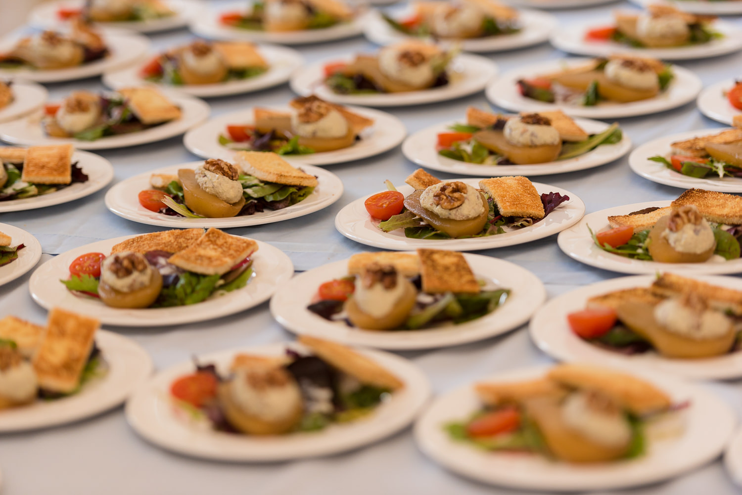 wedding food at Harlaxton Manor