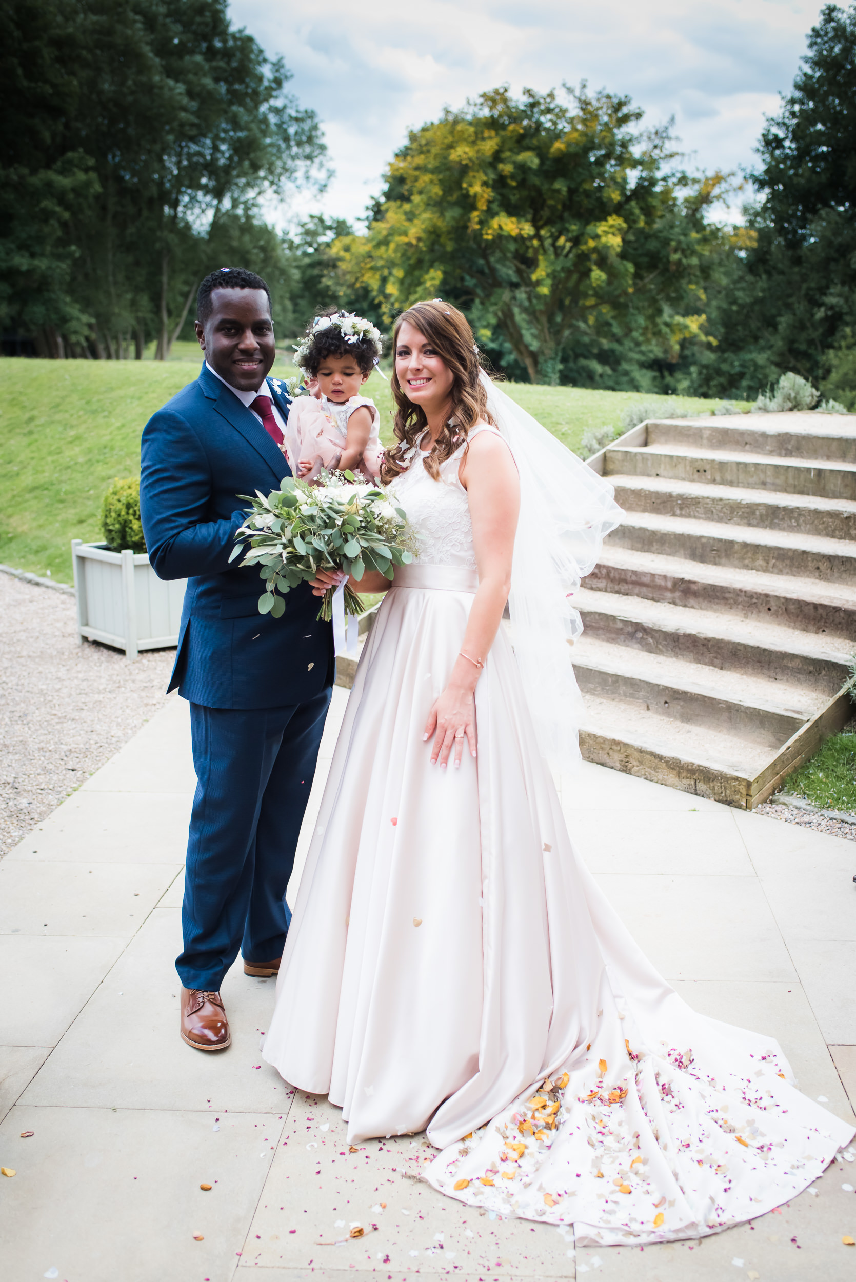 Bride and Groom at The West Mill Derby Wedding