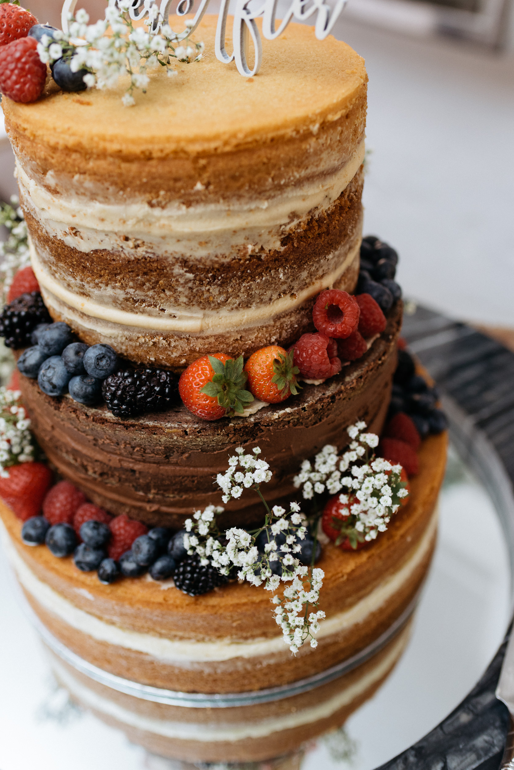 Wedding cake at The West Mill wedding