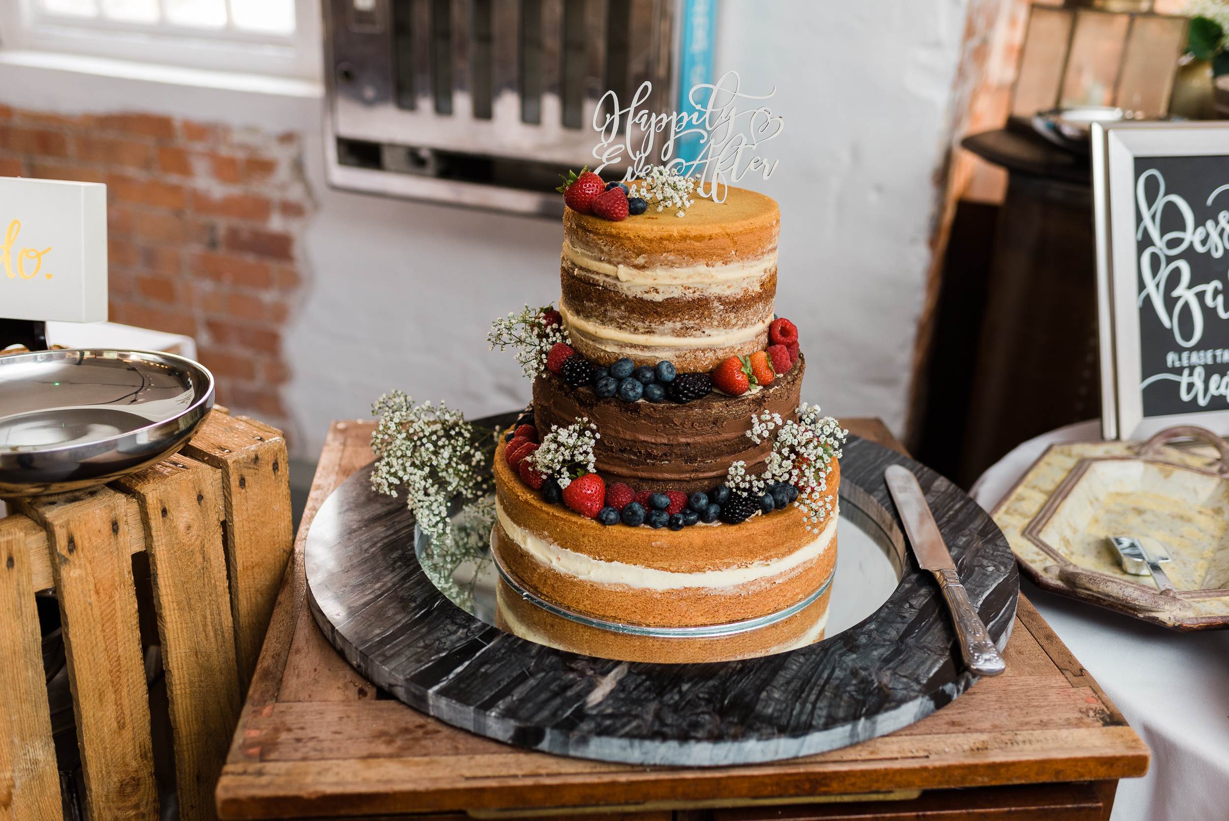 Wedding cake at The West Mill wedding