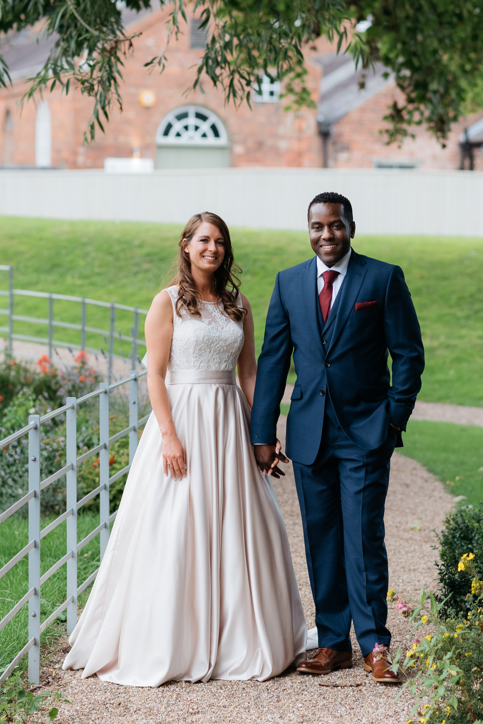 Bride and groom portrait at The West Mill Wedding Photography