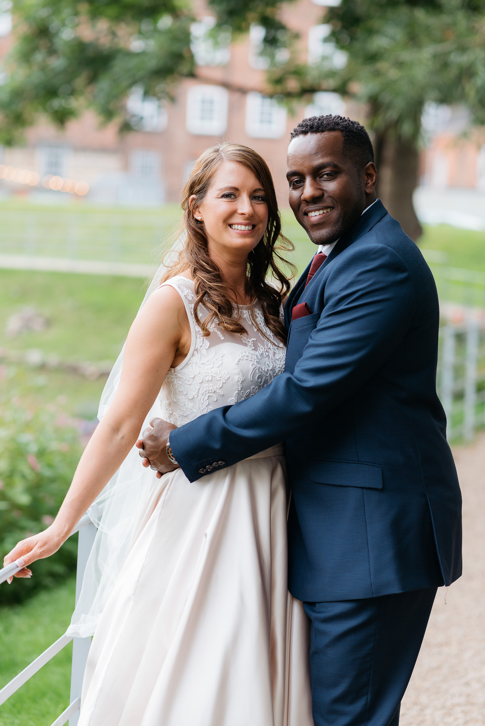 Bride and groom portrait at The West Mill wedding photography
