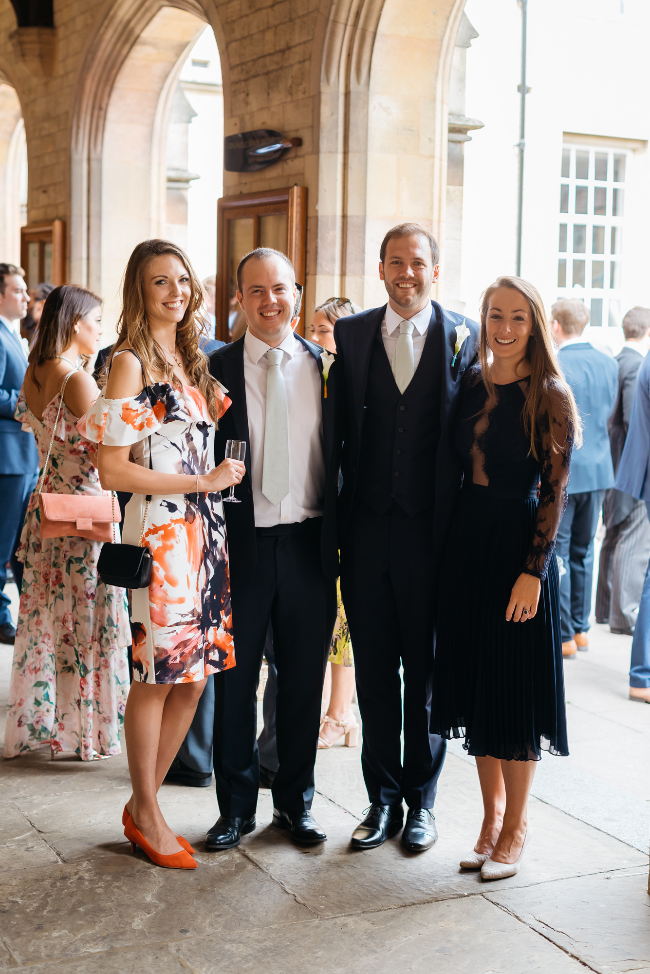 Wedding guests at Cloisters in Oundle