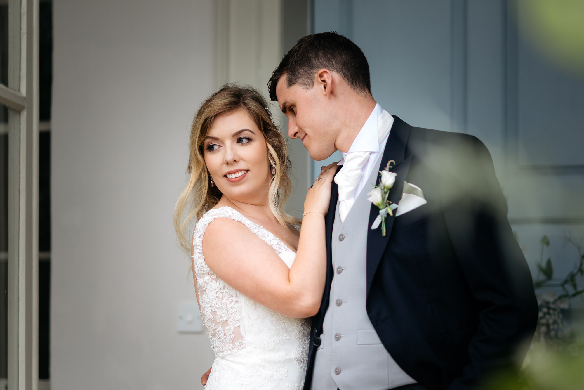 Bride and grrom portrait at Narborough Hall Wedding in Norfolk