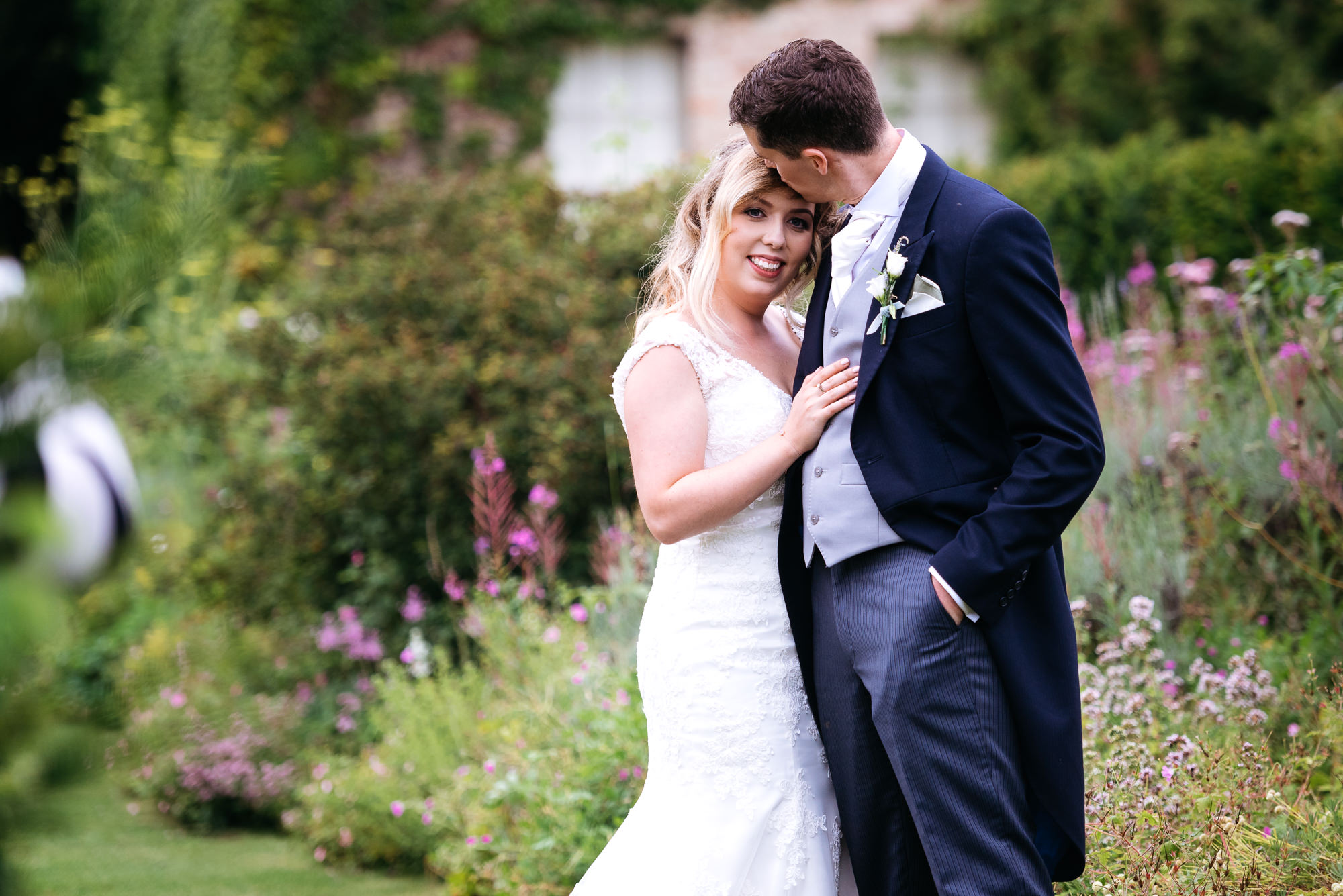 Bride and groom at Narborough Hall Gardens wedding