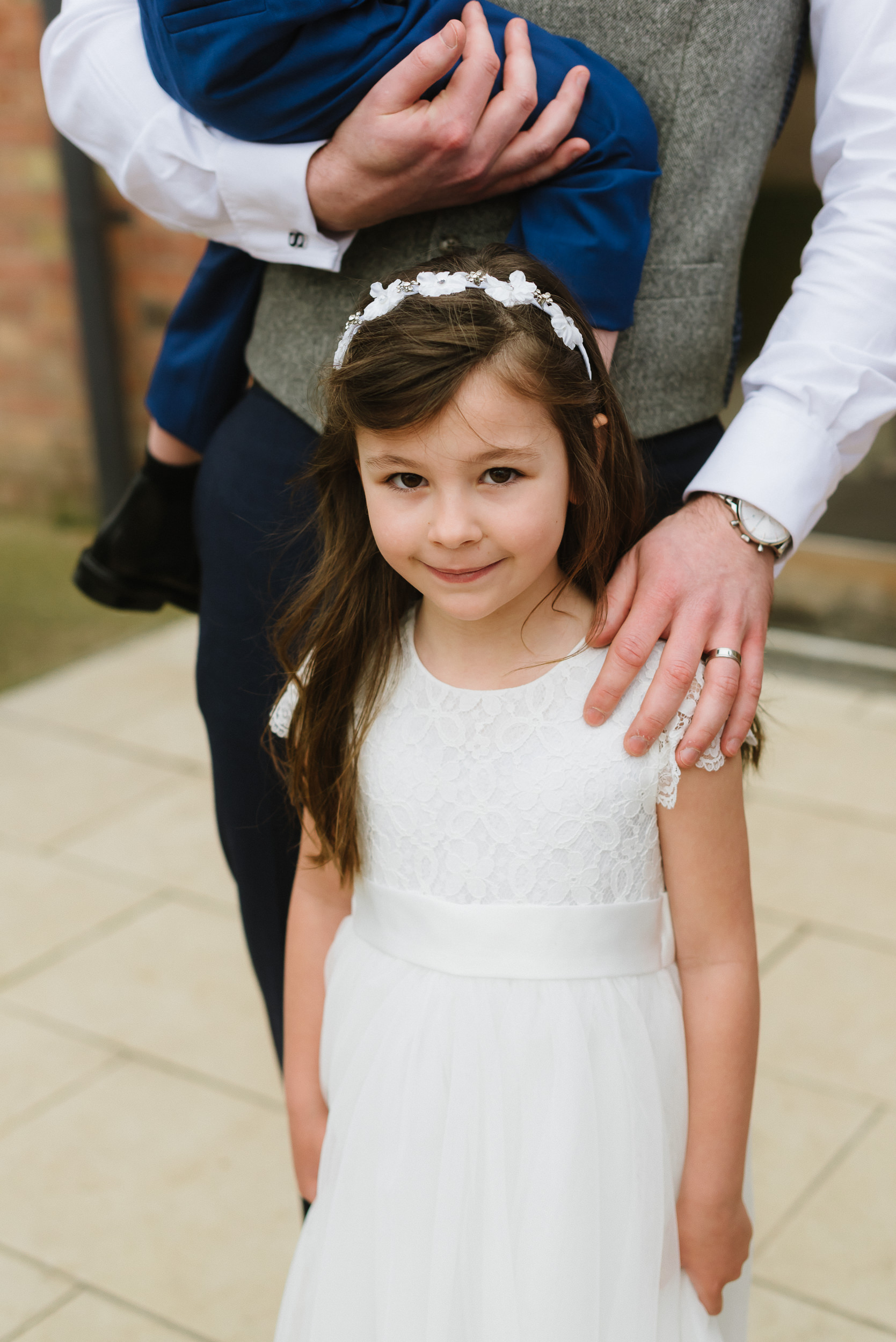 Groom and flower girl. Carriage Hall wedding photography