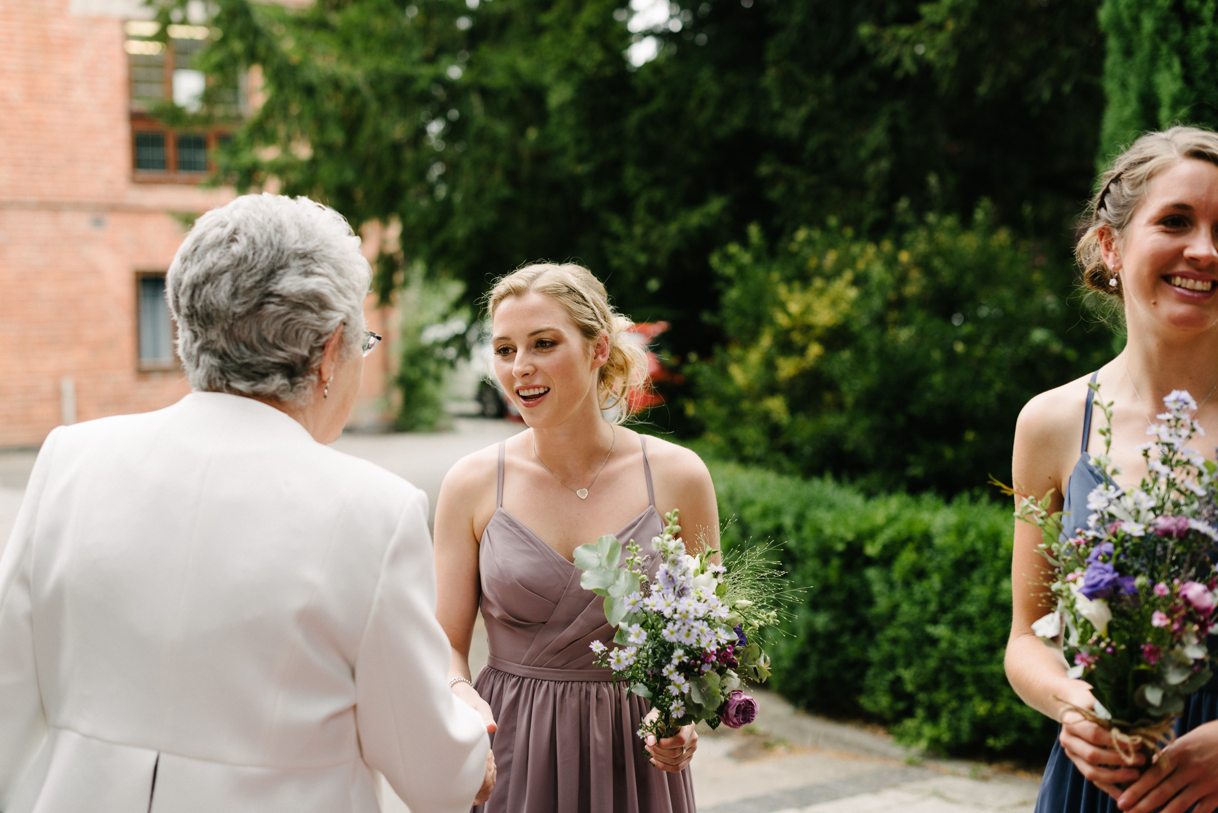 guests arriving at the wedding at Risley Hall