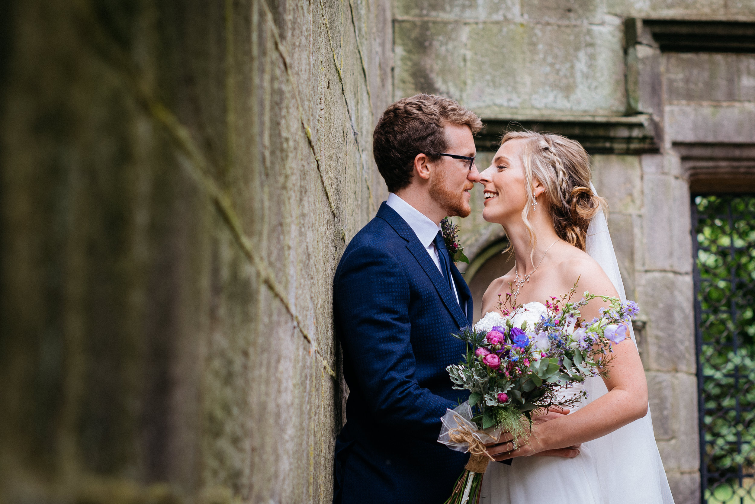 Bride and groom on their wedding day