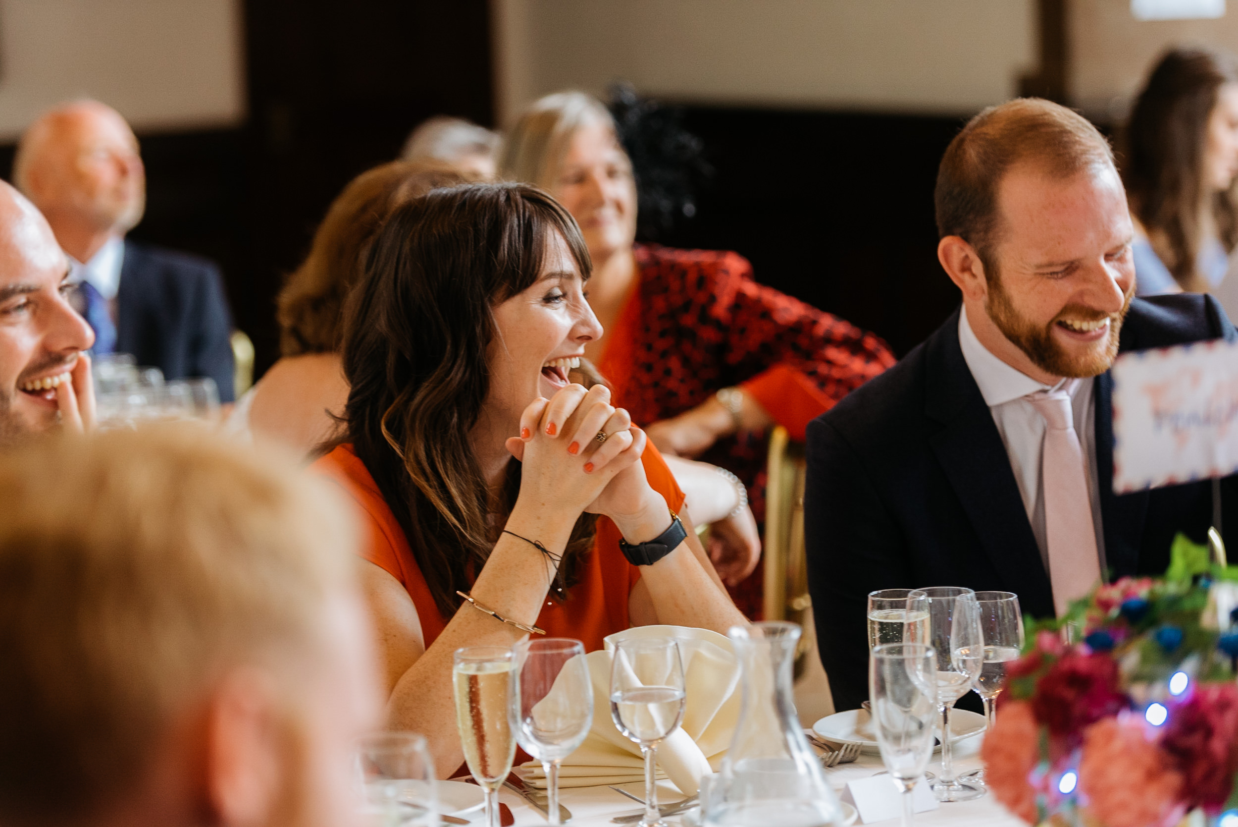 guests enjoying the grooms speech