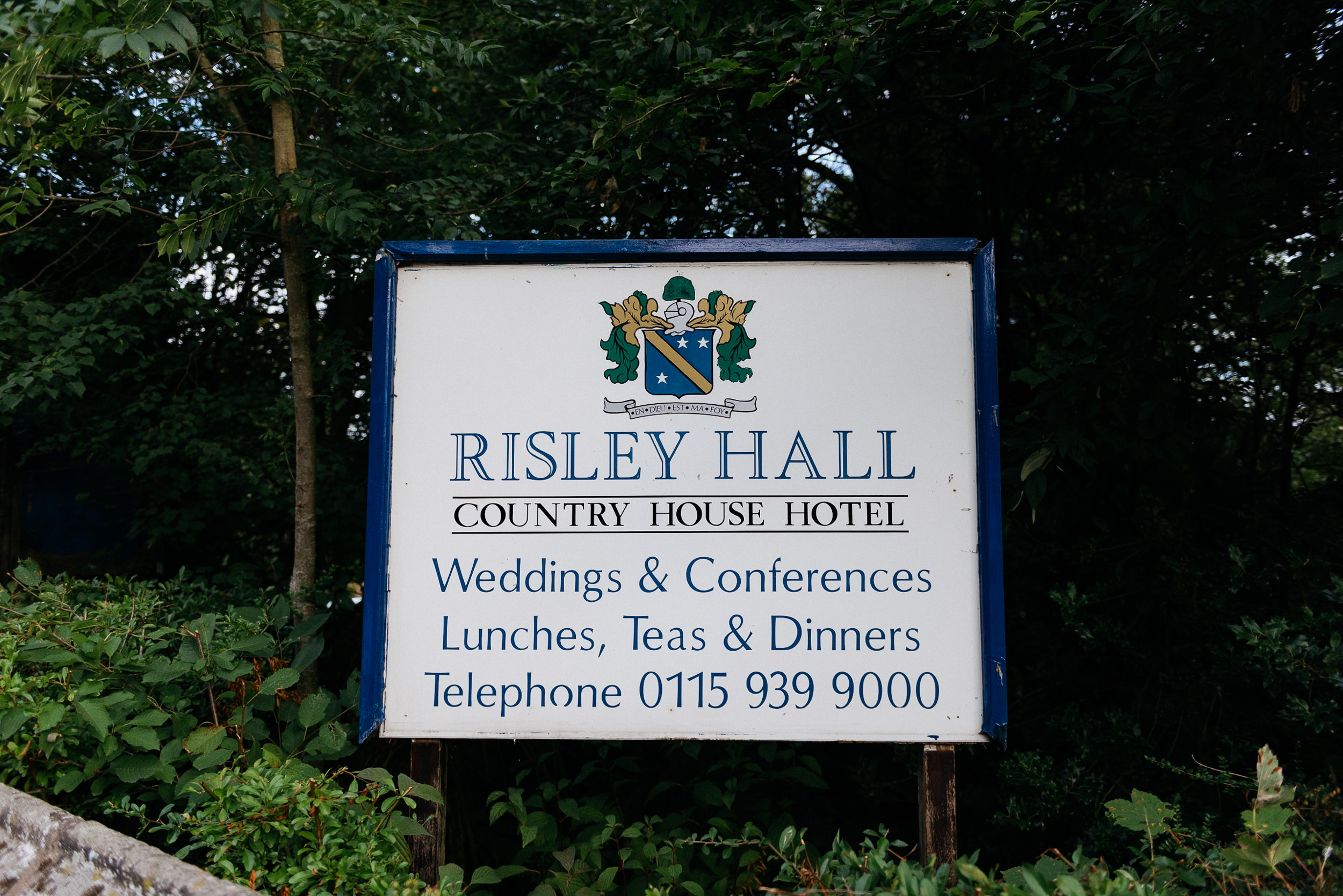 Risley Hall Welcome board