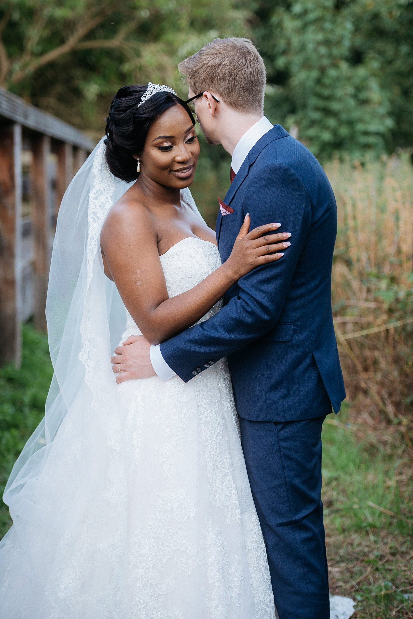 Bride and groom portrait at their Colwick Hall wedding