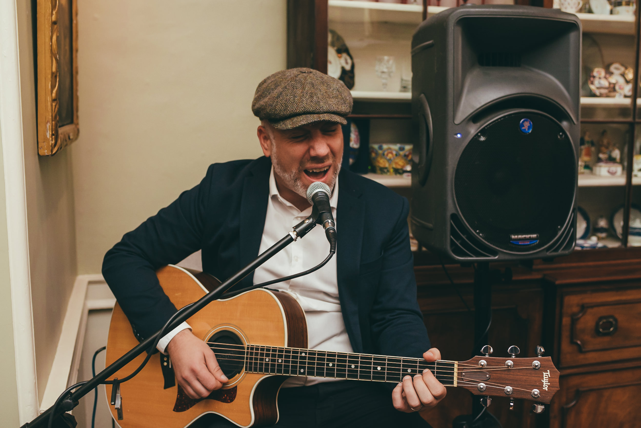 Wedding band playing a guitar