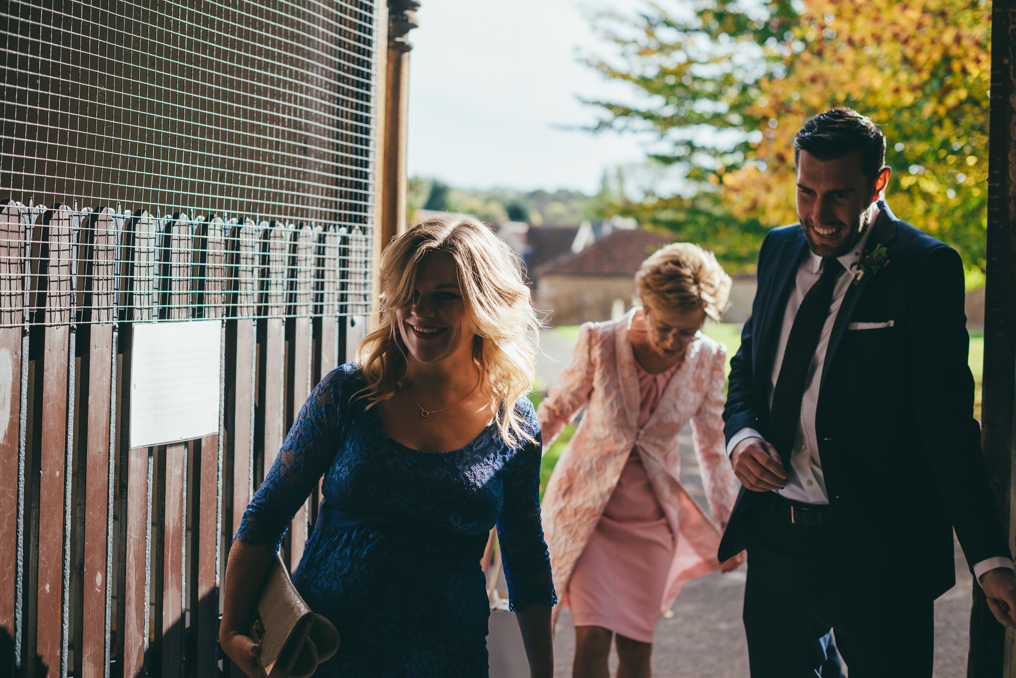 grooms mother arrives at church