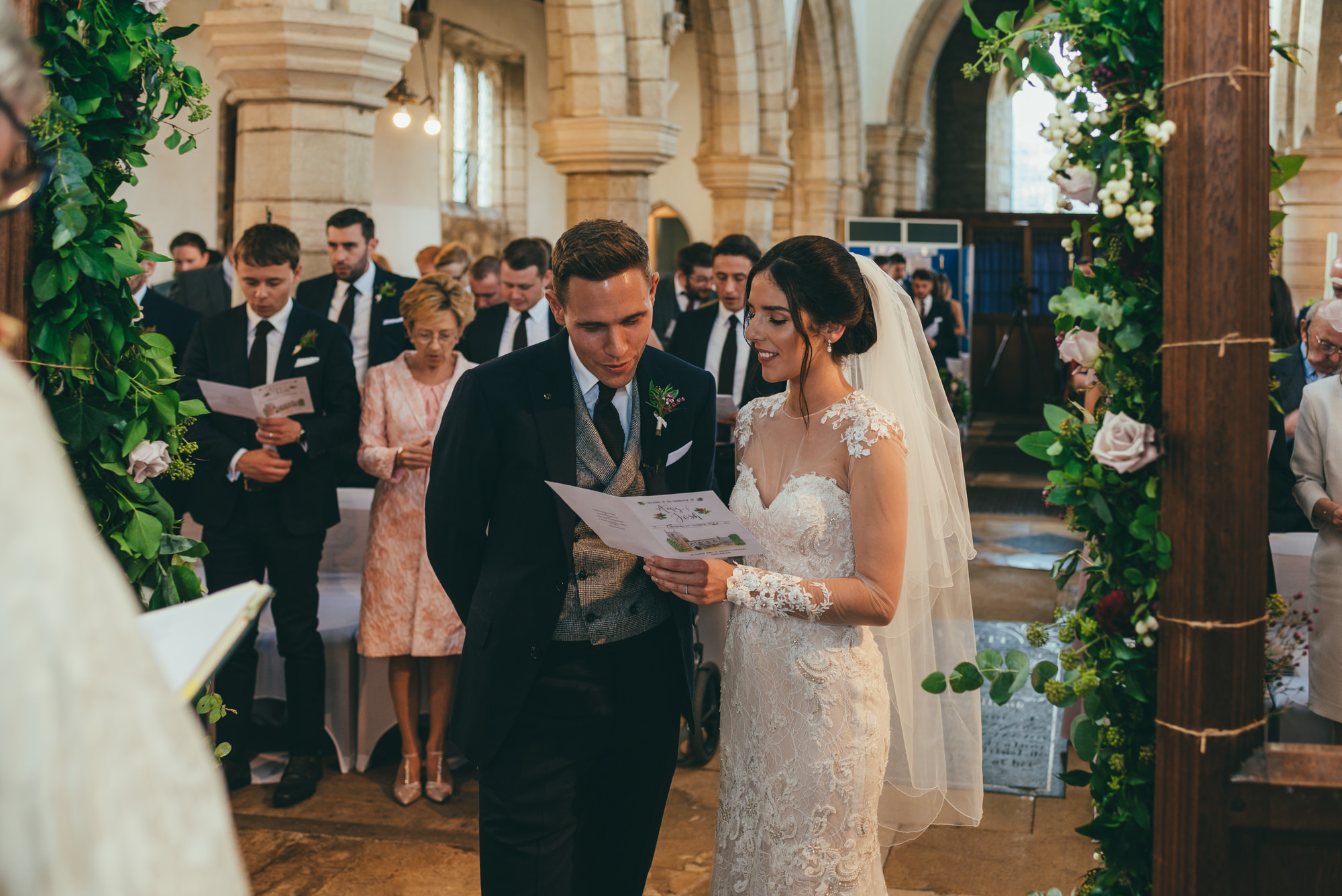 bride and groom during their ceremony