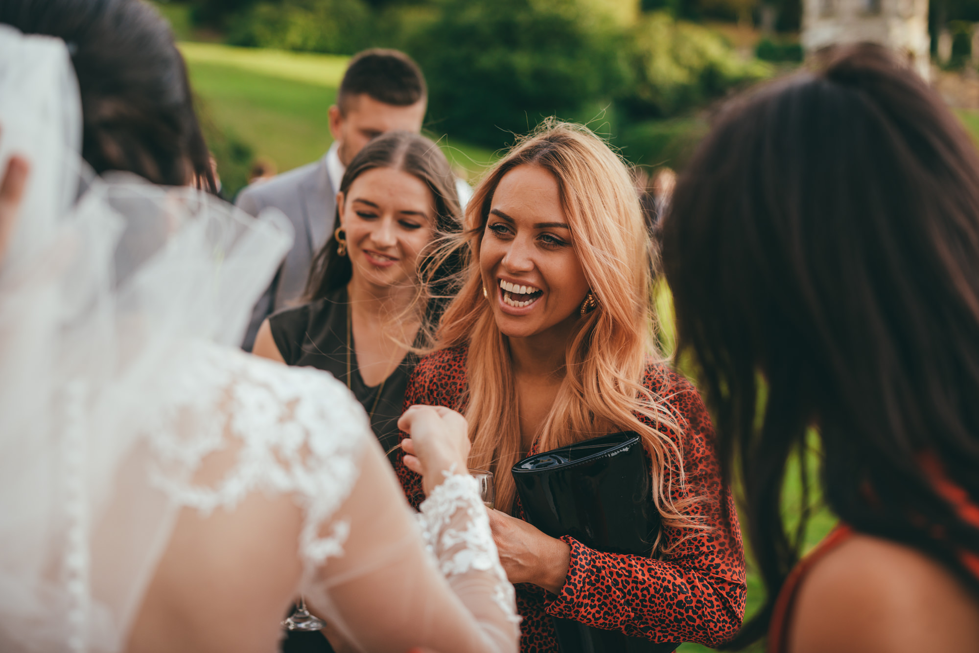 bride having fun with her friends