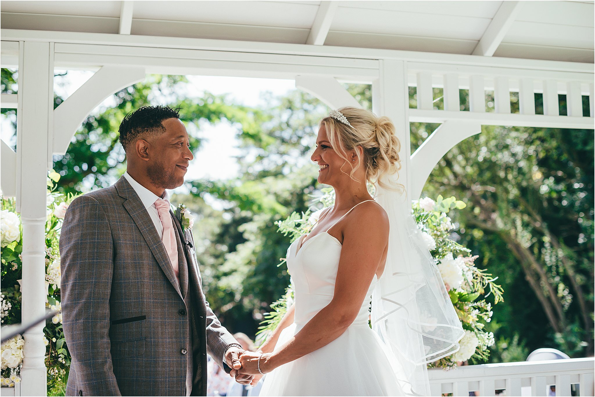 bride and groom saying i do at the old vicarage boutique hotel hotel