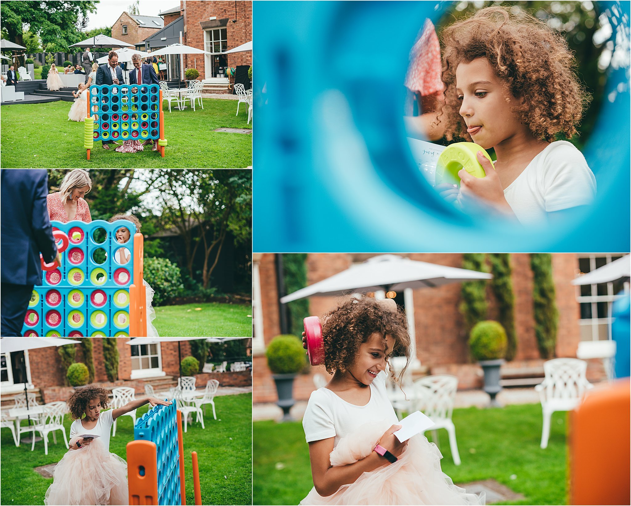 wedding guests playing games outside