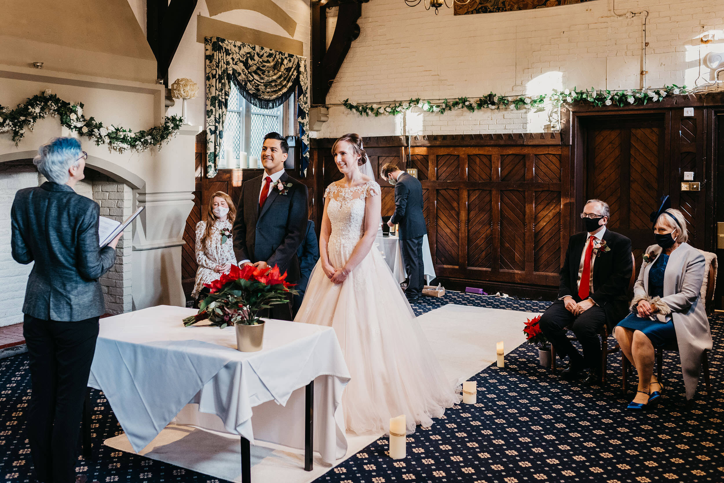 Wedding ceremony at Bestwood Lodge