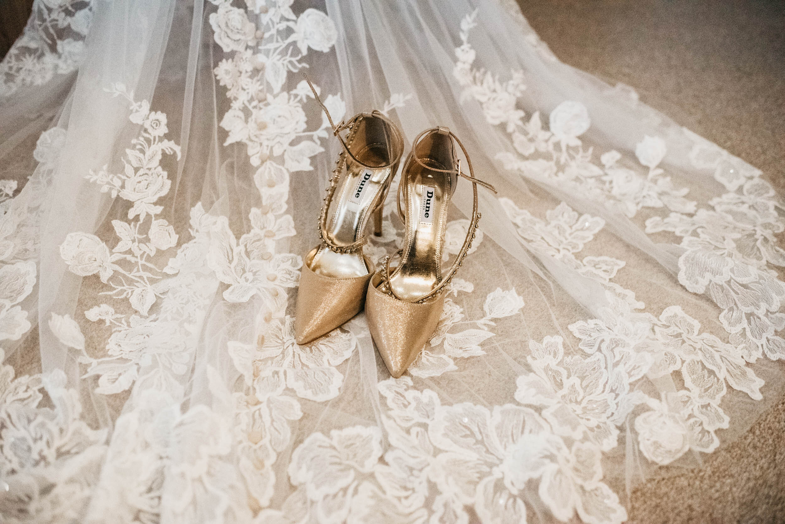 Wedding dress and shoes