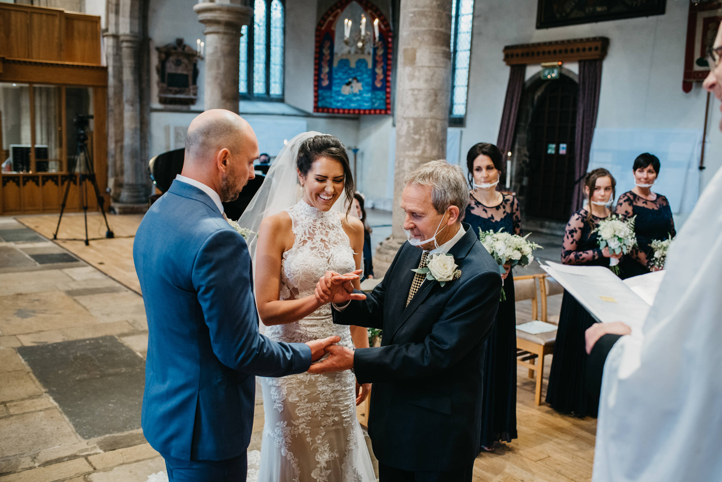 wedding ceremony at St Peters Church in Oundle