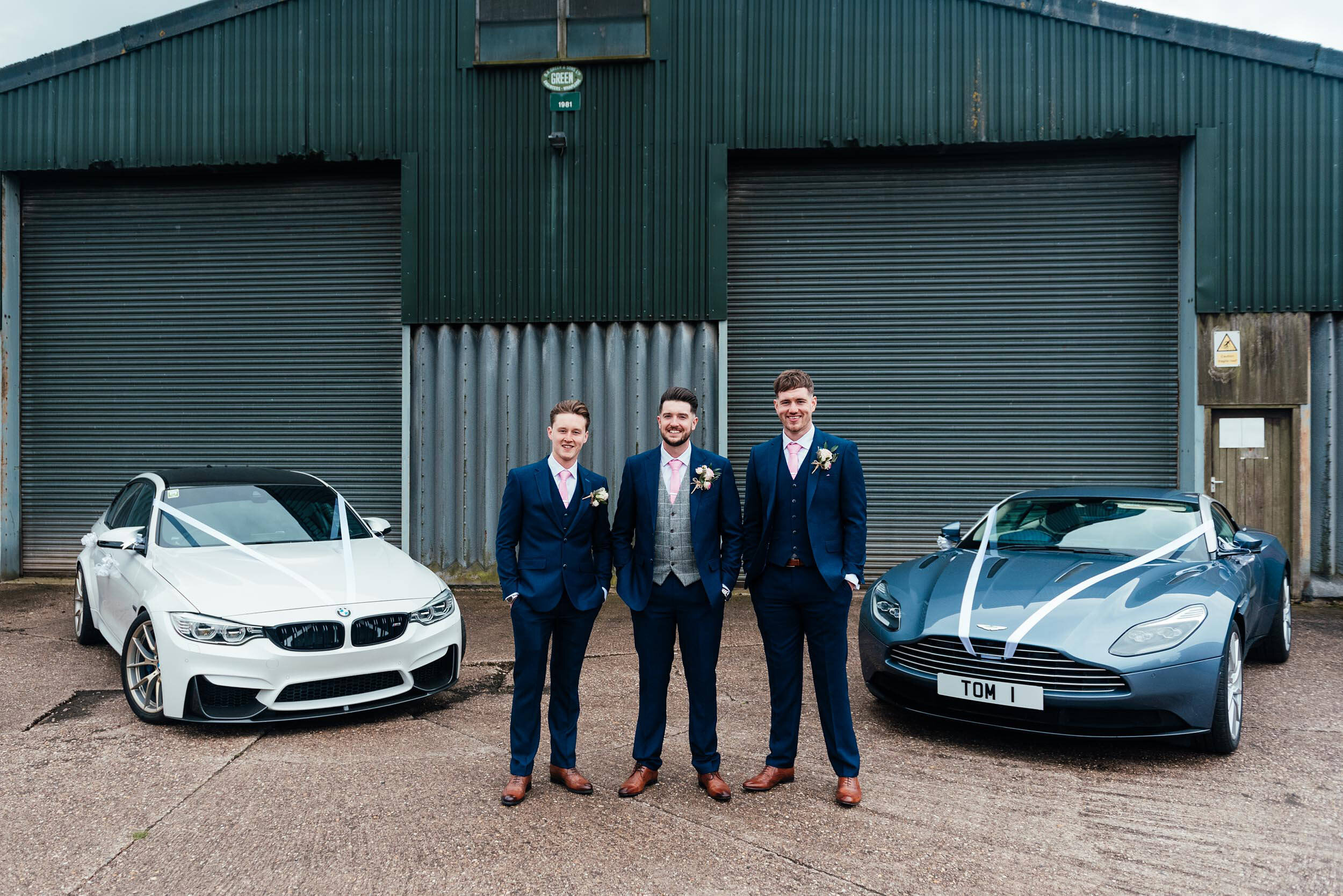 photo of groomsman with their cars in nottingham