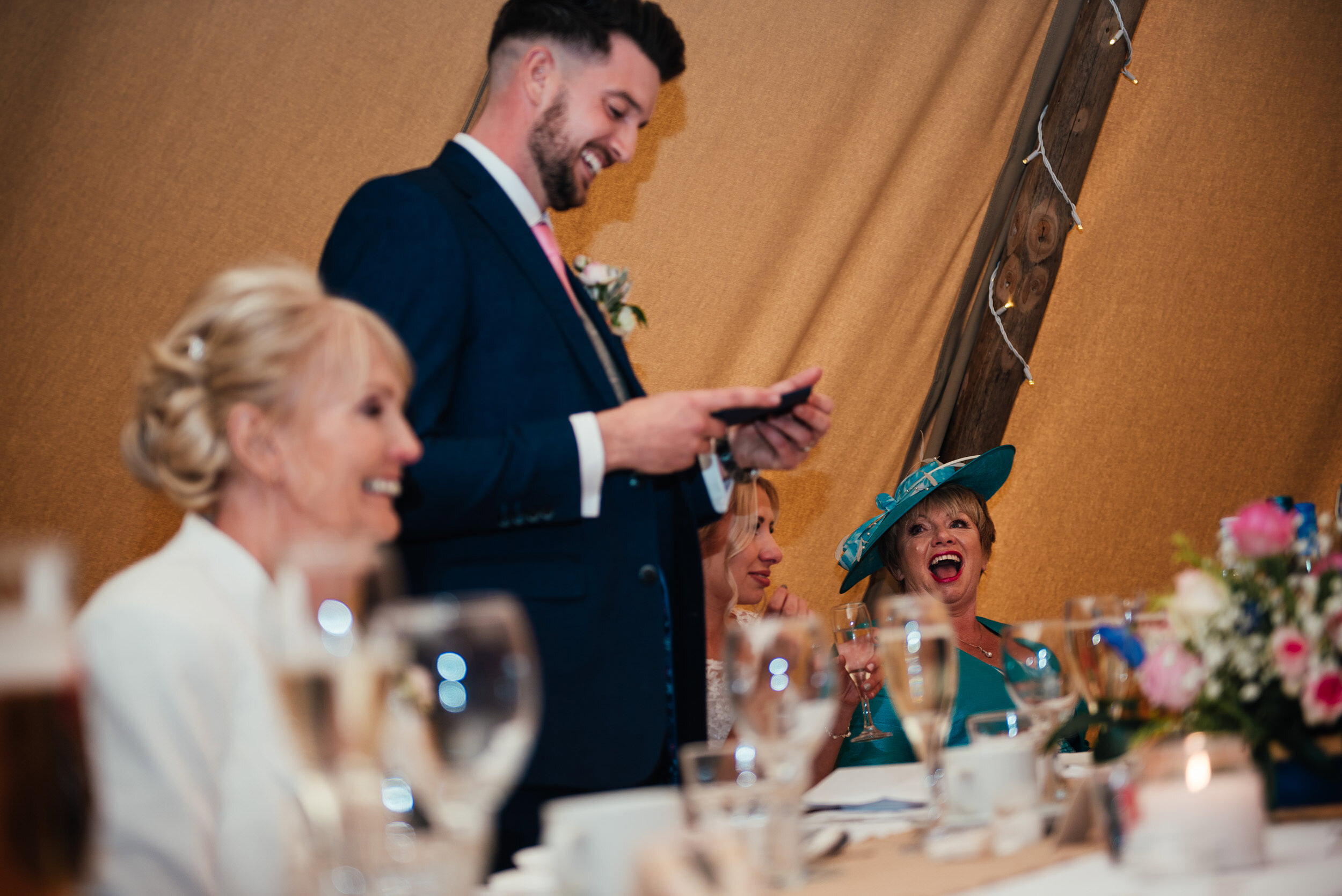 groom reads a speech