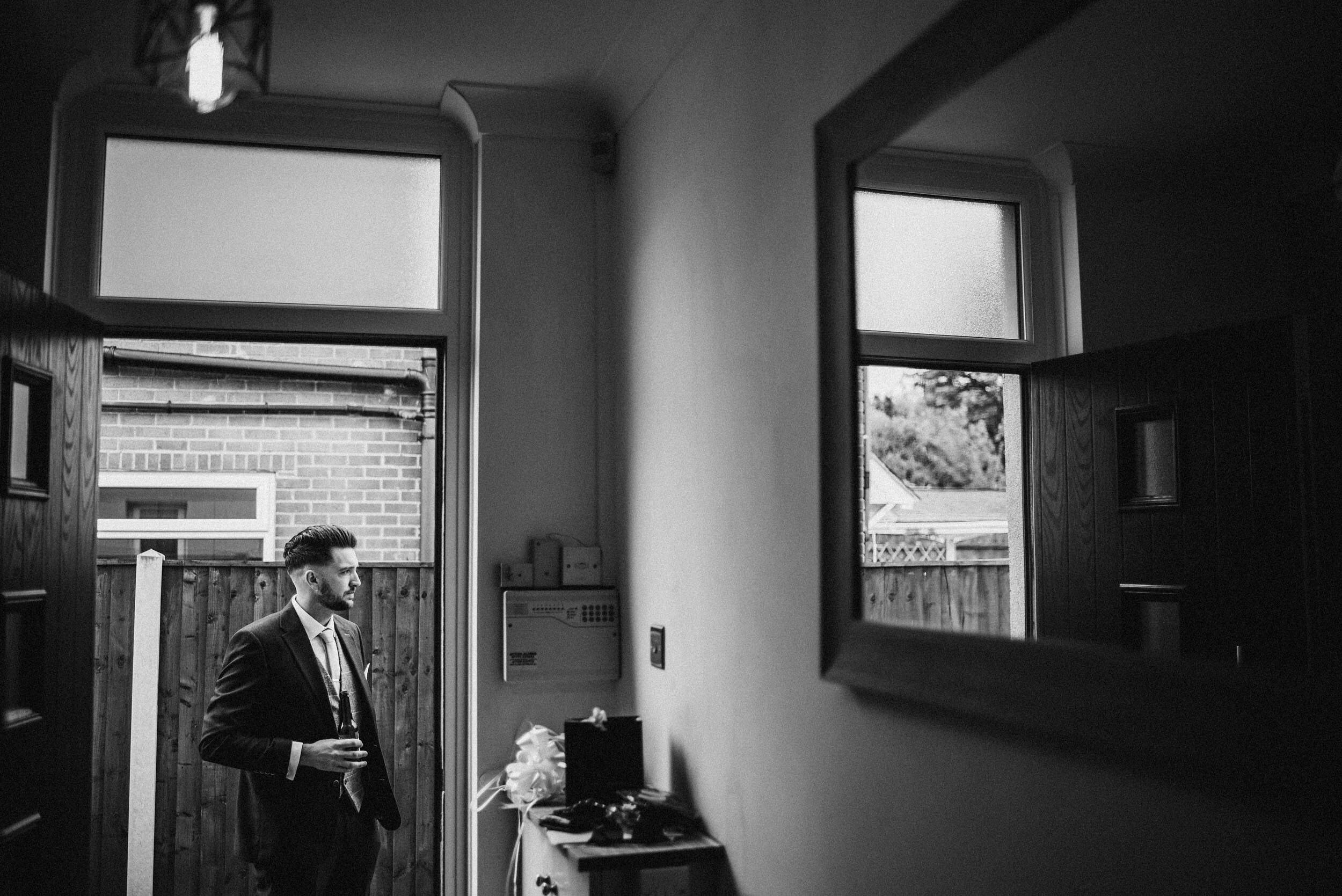 groom waiting for his car