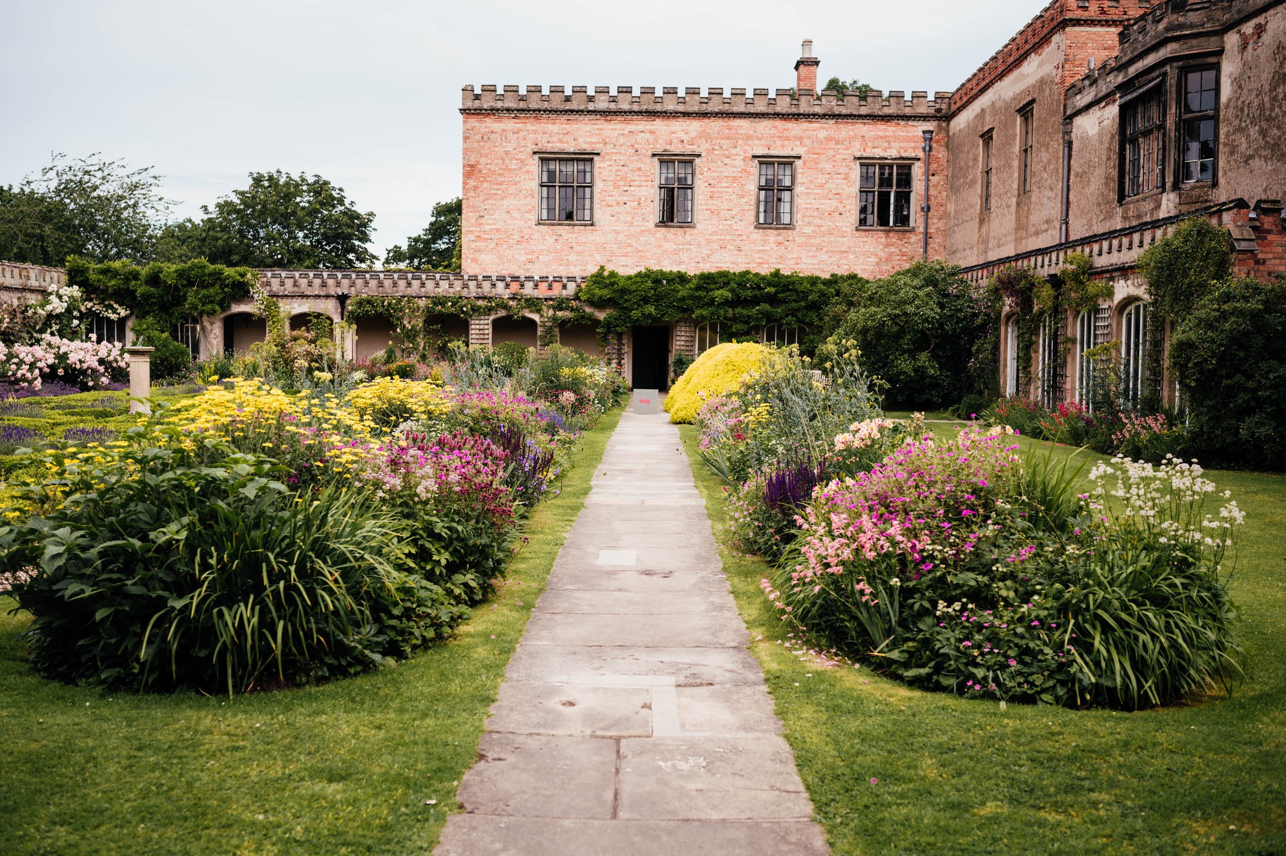 flower garden at holme pierrepont hall