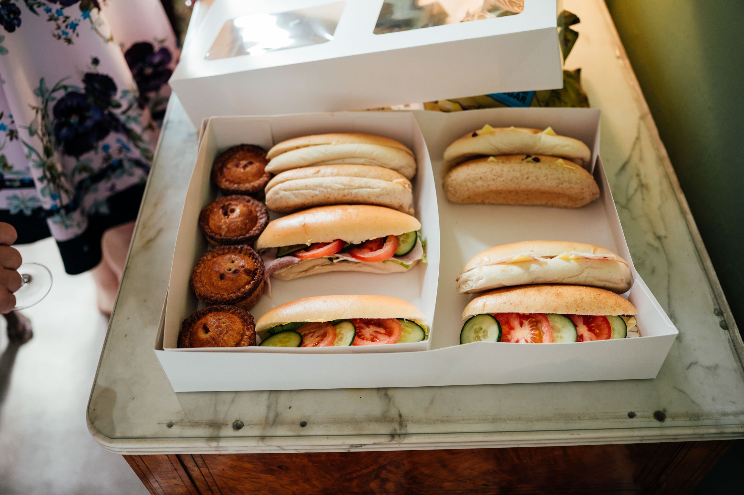 tray of sandwiches