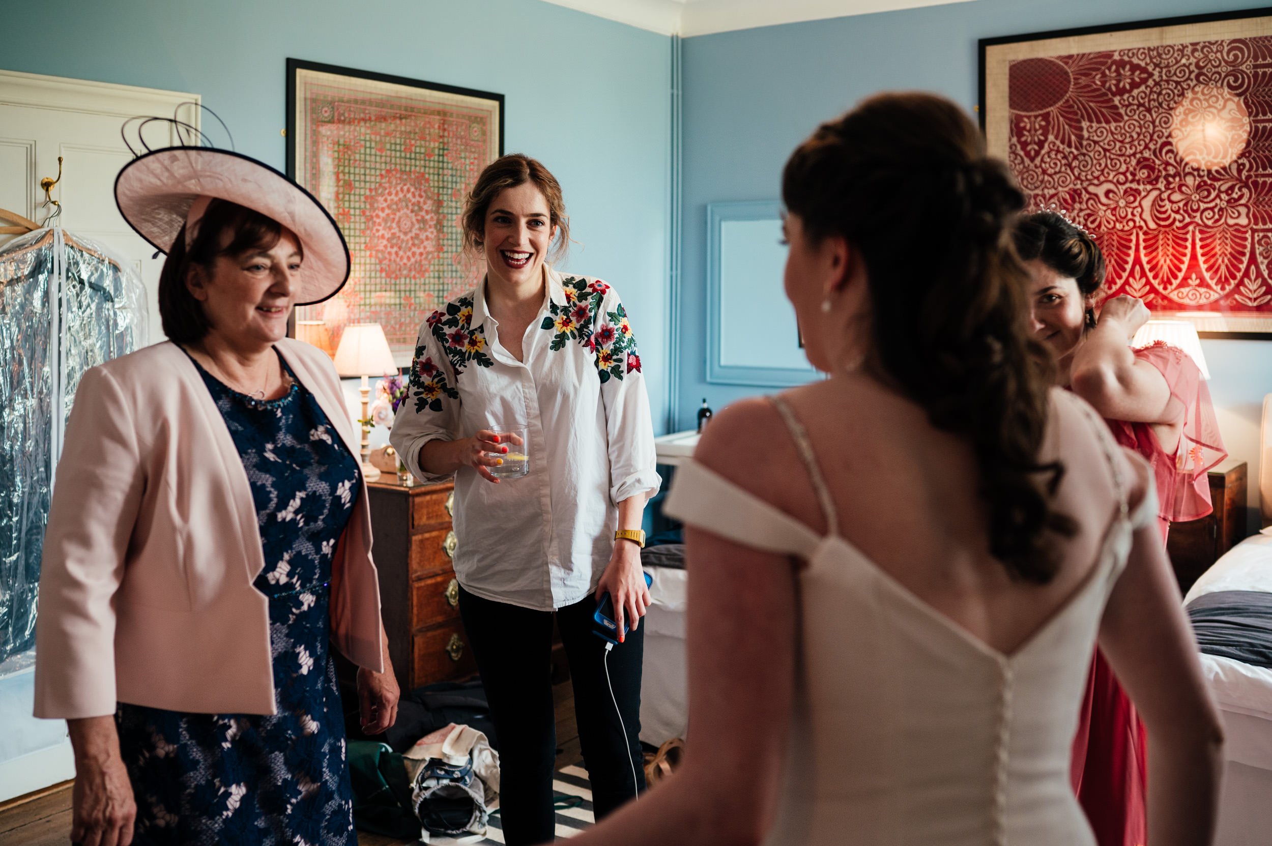 bridesmaids sharing a joke