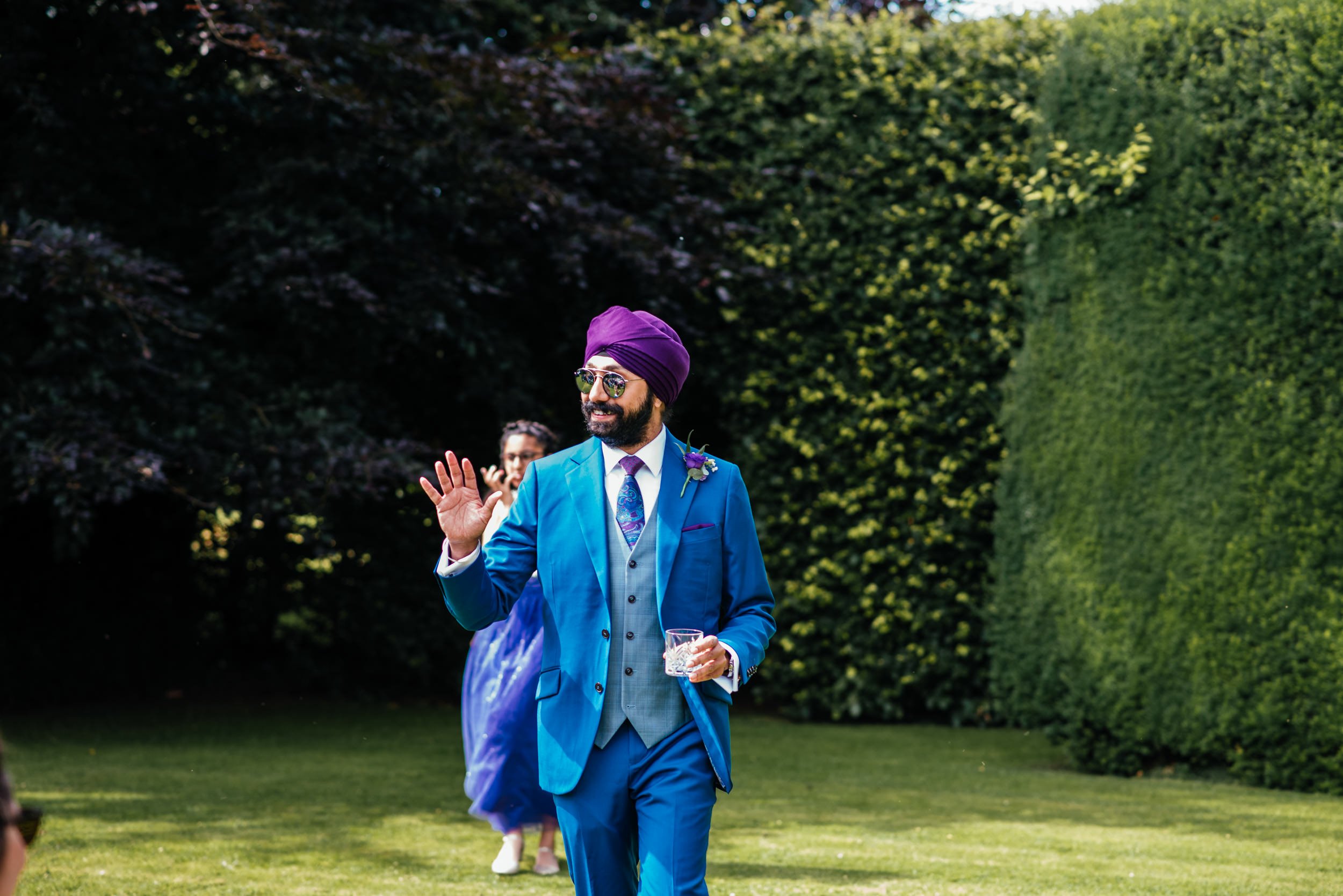 groom arriving at the outdoor ceremony