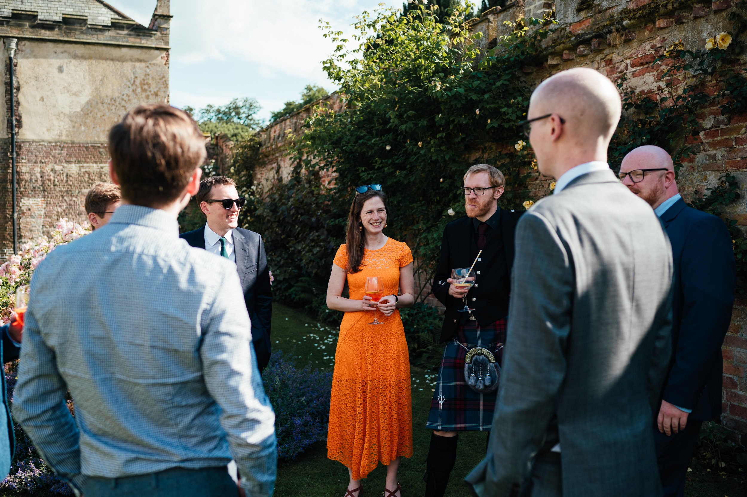 guests chatting at reception venue