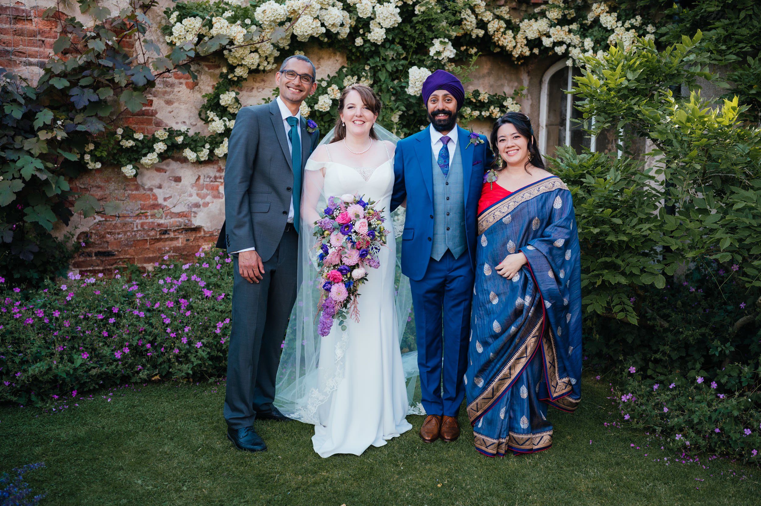 family photograph in the gardens at holme pierrepont hall