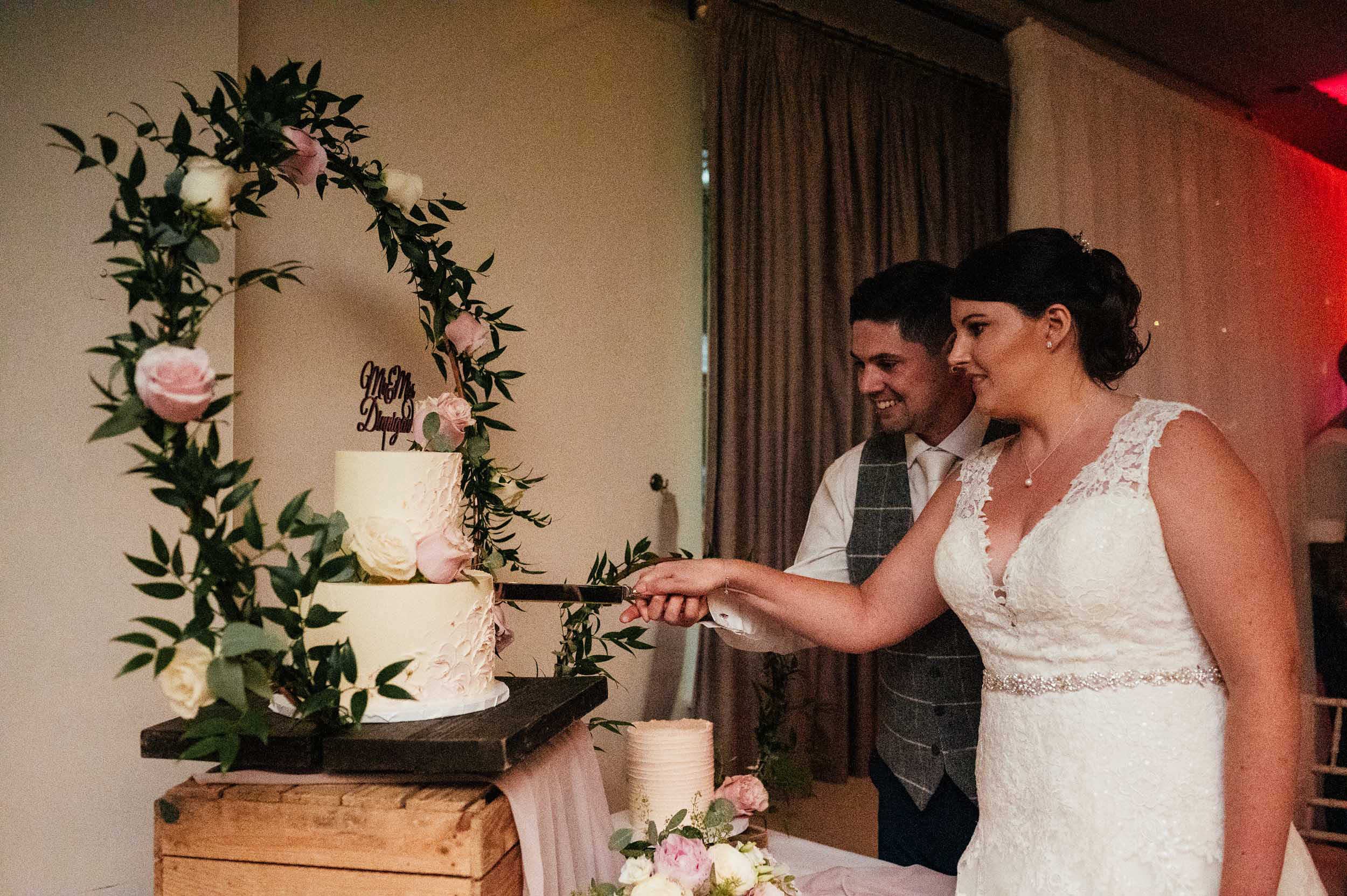 cutting the cake