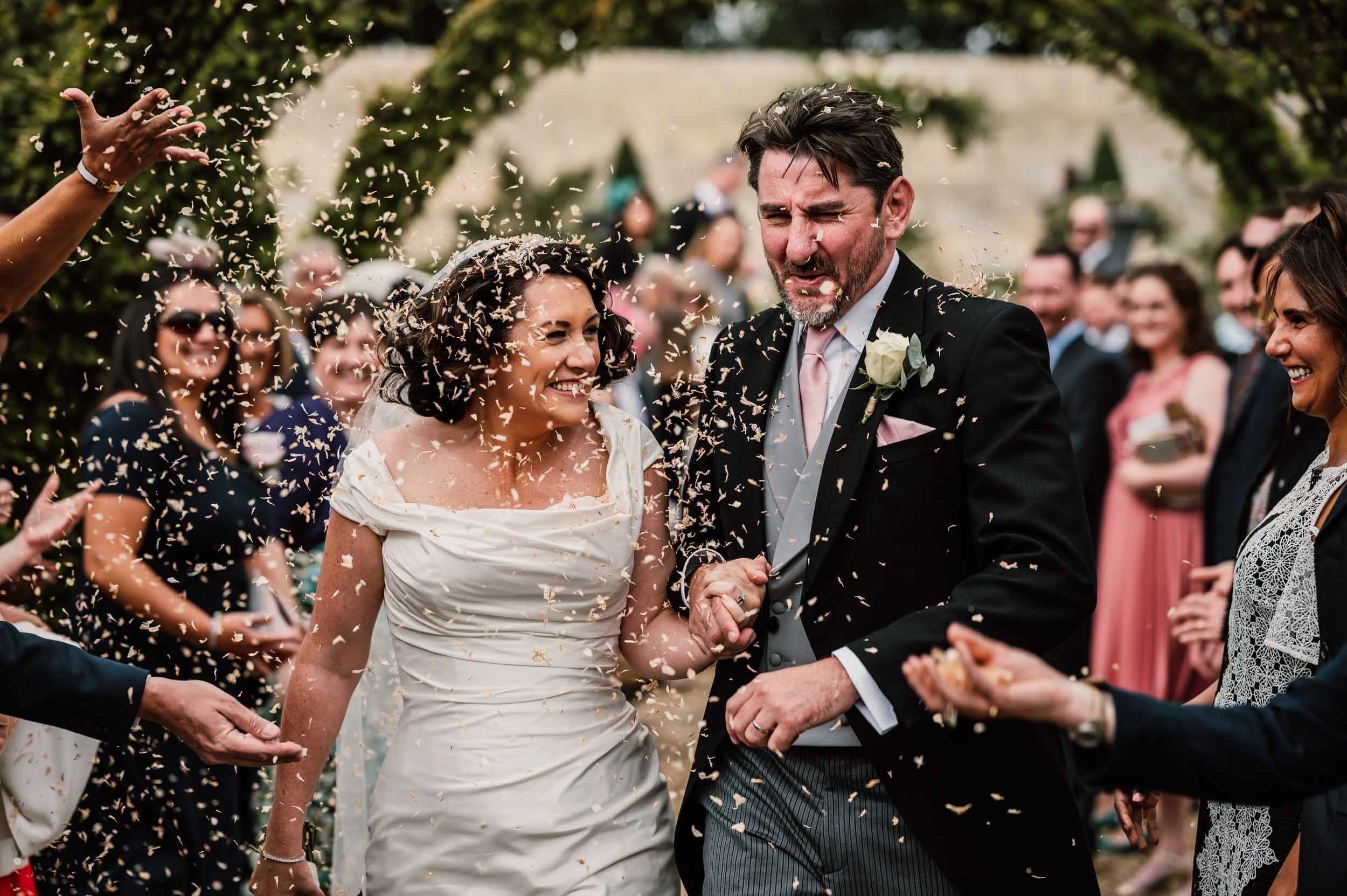 Nottingham wedding confetti with a bride and groom 