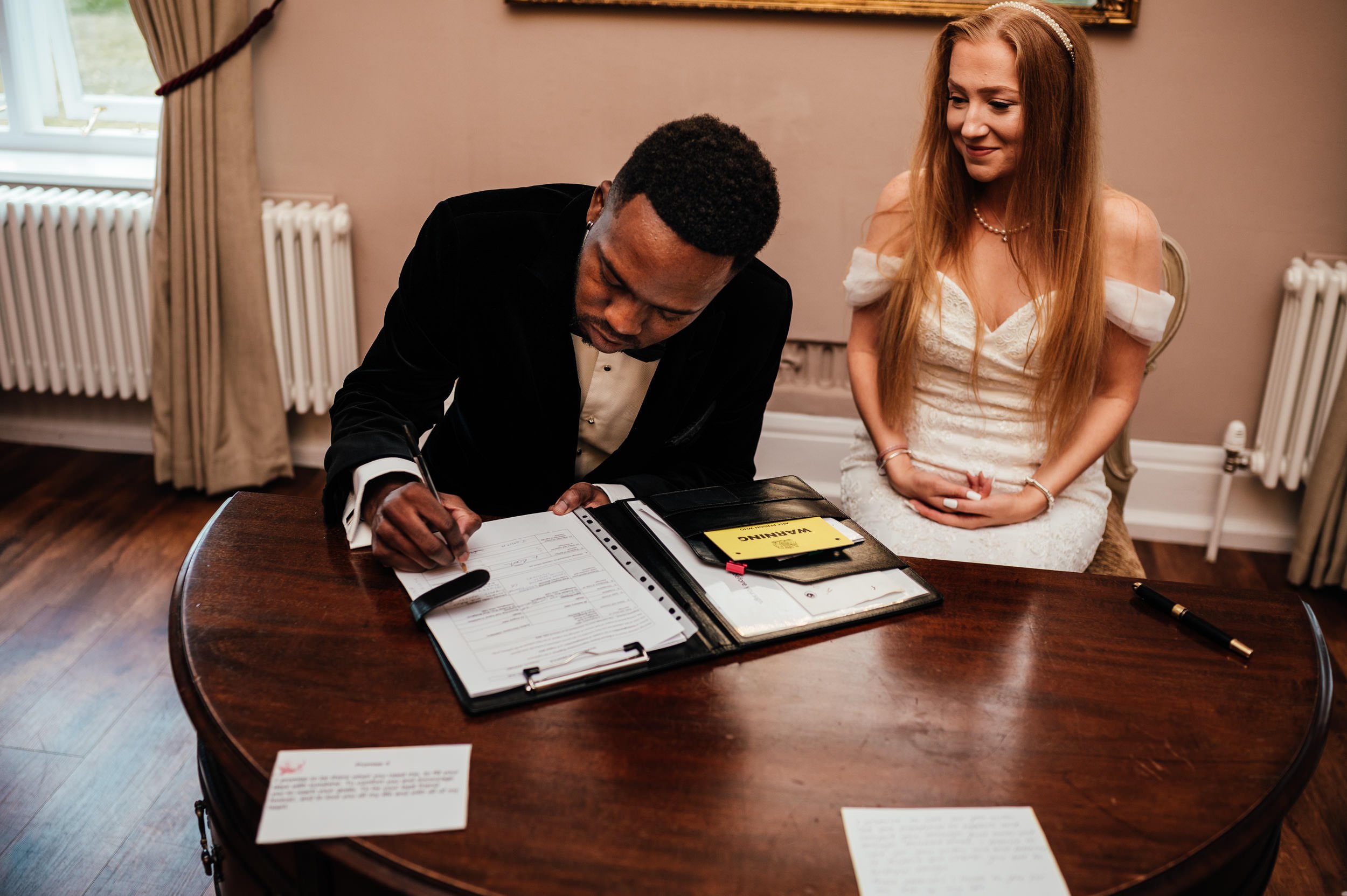 signing the register at bridgford hall