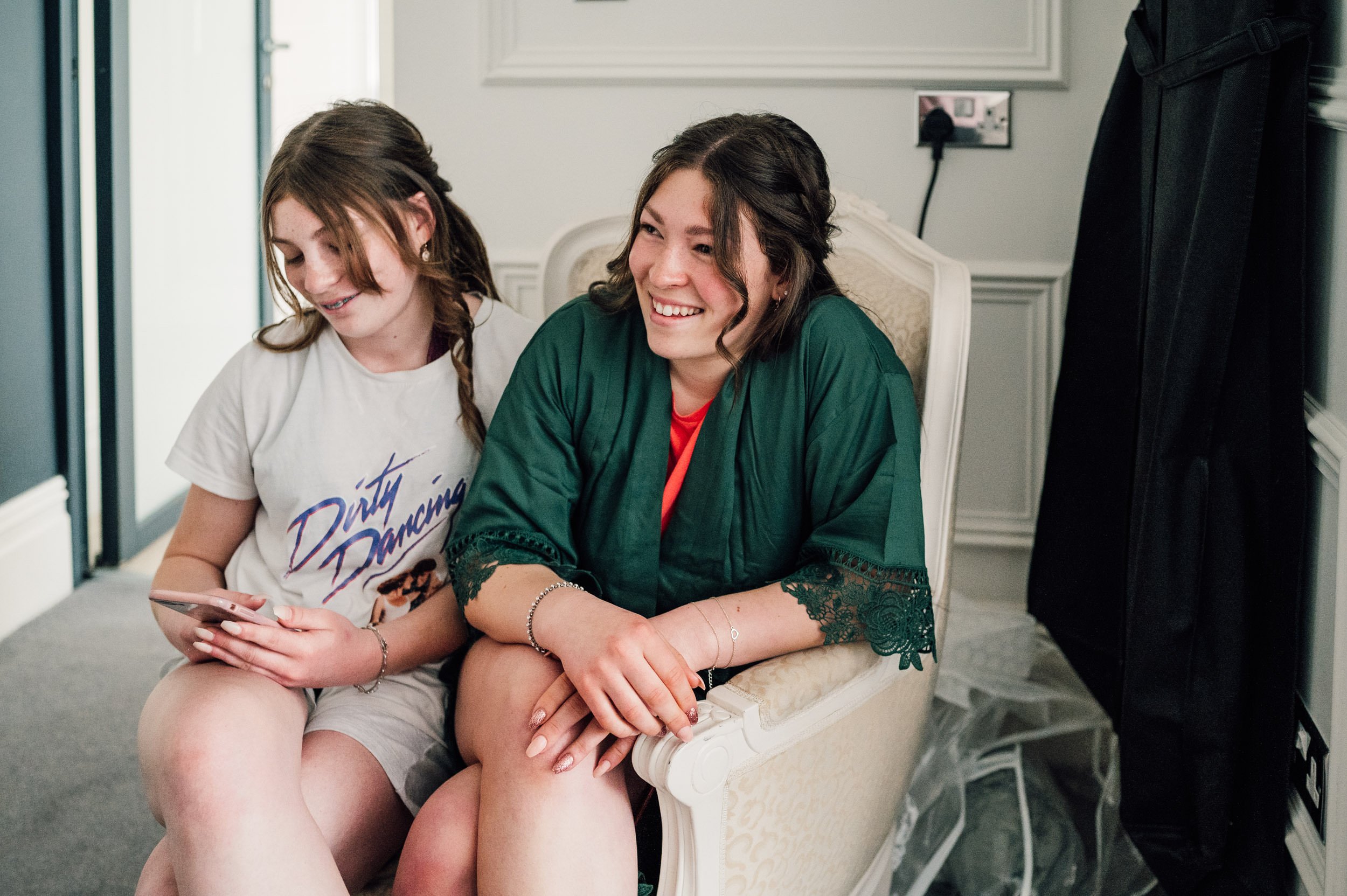 bridesmaids relaxing