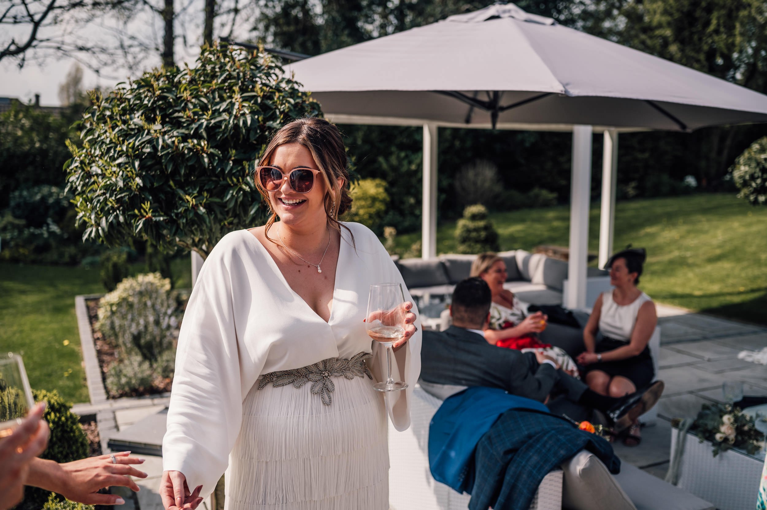 bride in sunglasses