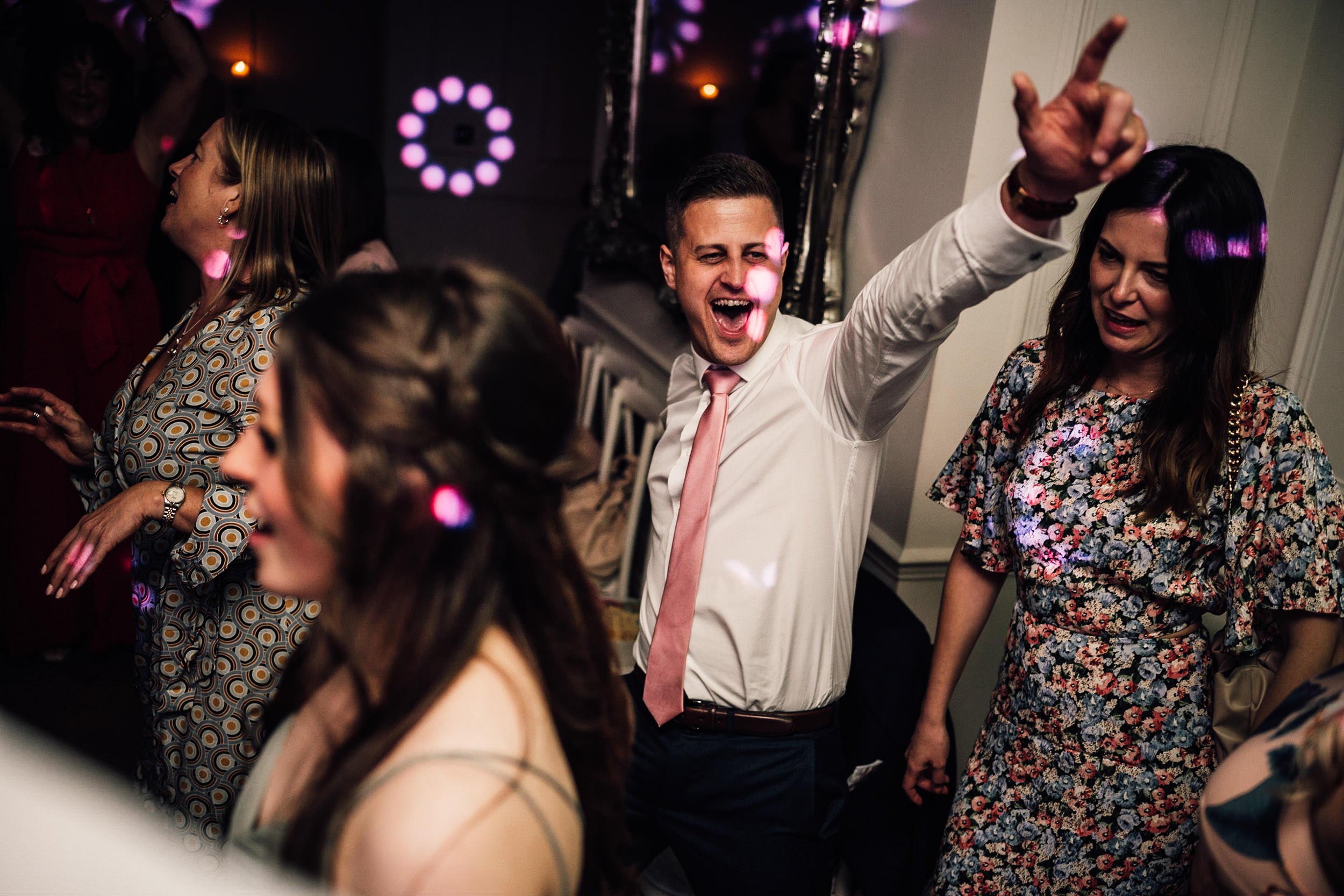 wedding guests dancing at the old vicarage boutique hotel