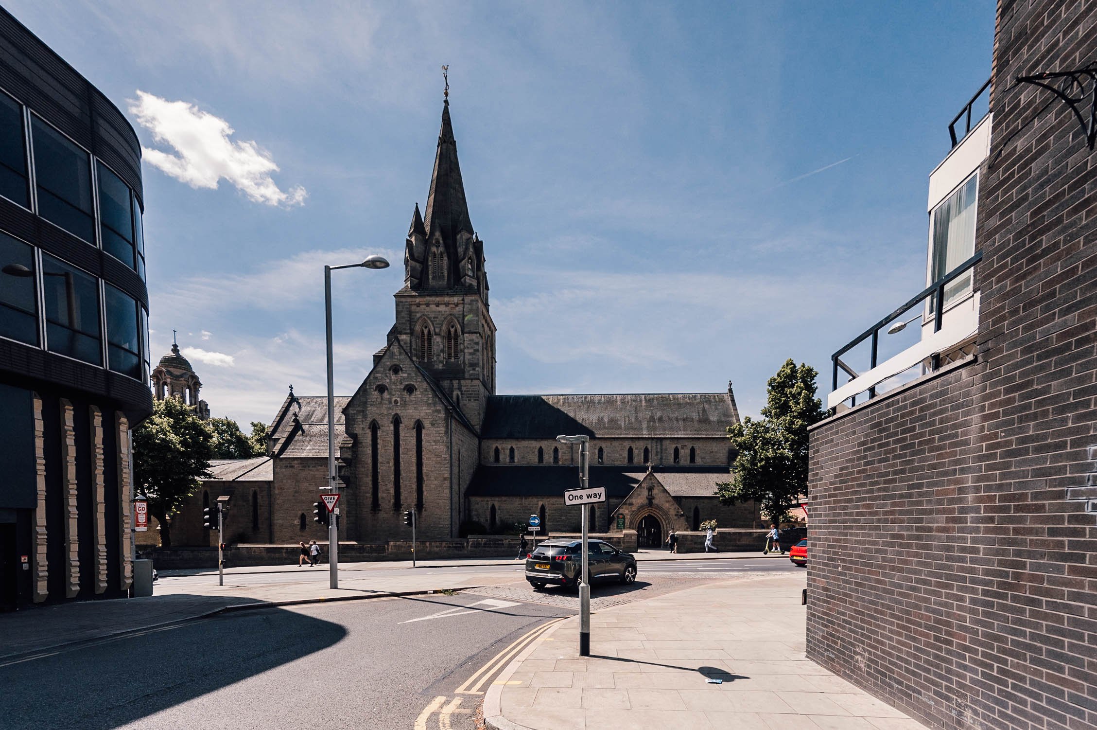 exterior view of St Barnabas cathedral, Nottingham.