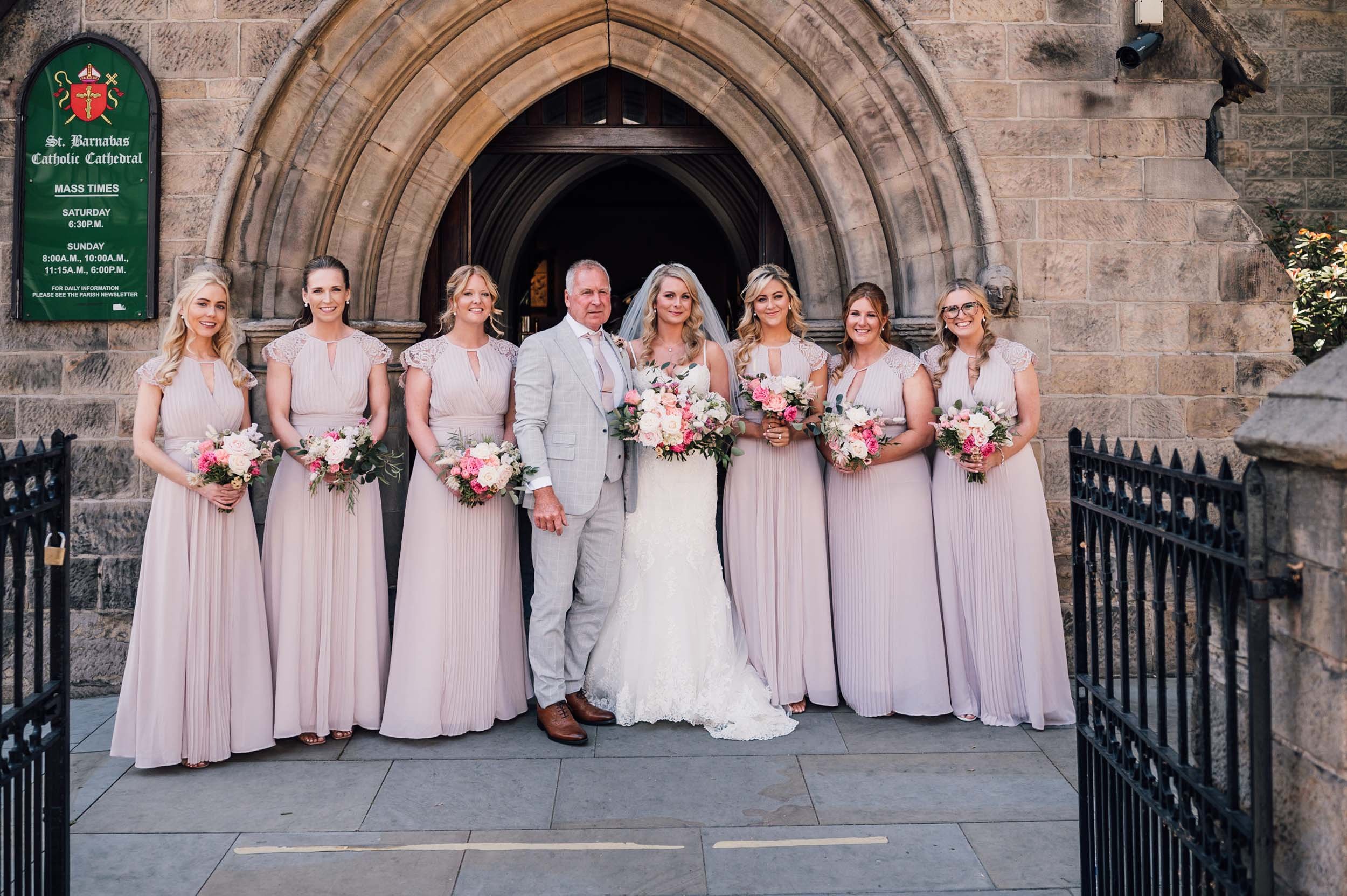 group shot of the bride and bridesmaids