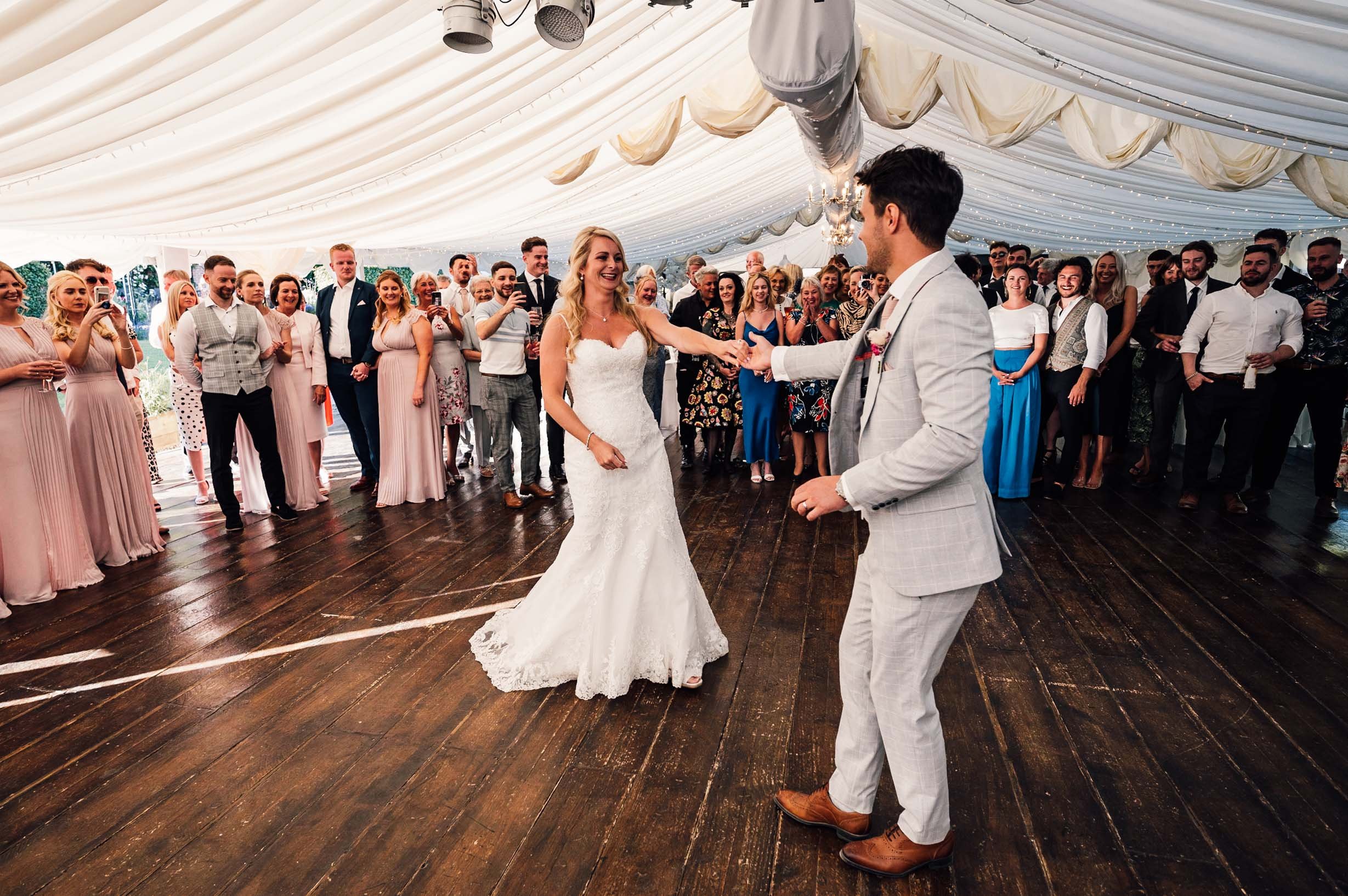 bride and groom first dance