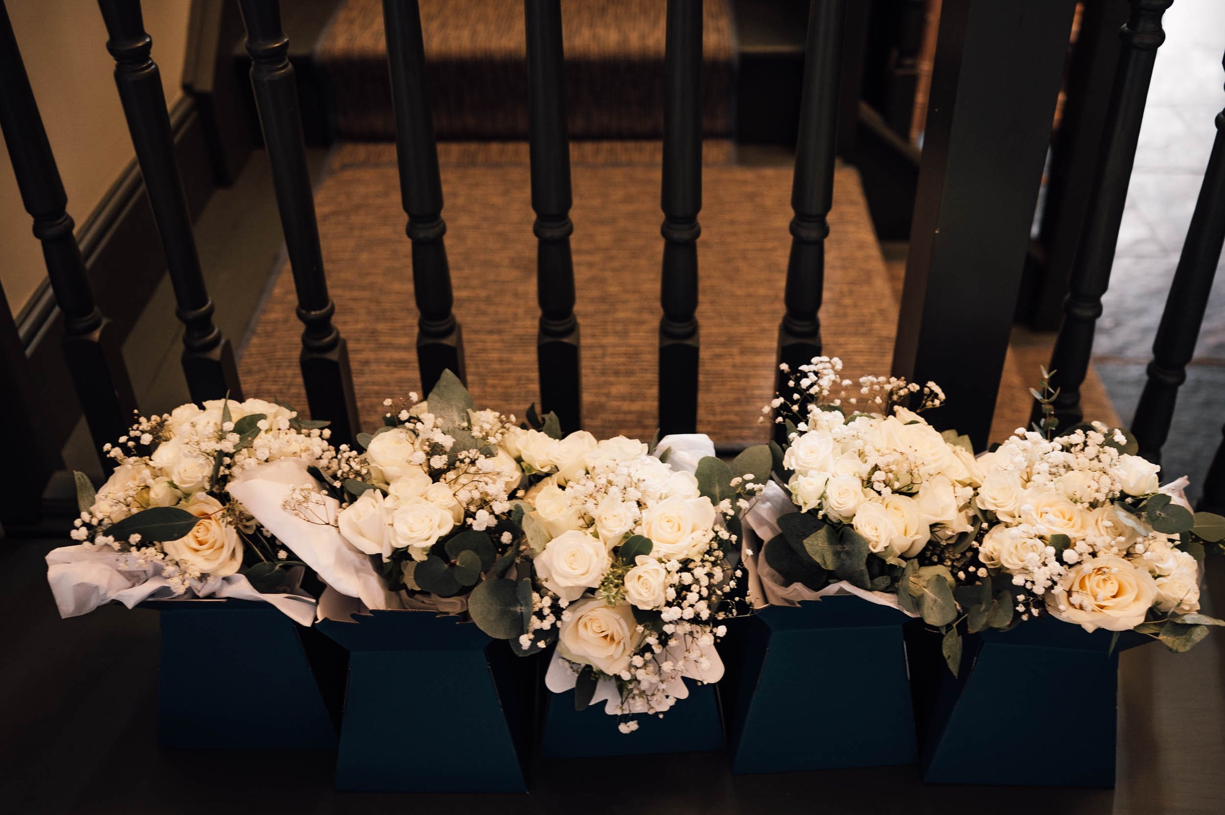 Wedding bouquets Hodscok Priory wedding