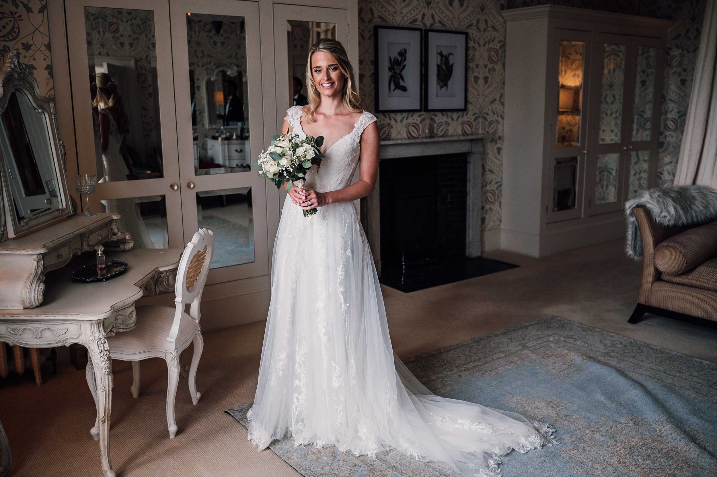 Bridal portrait at Hodsock Priory