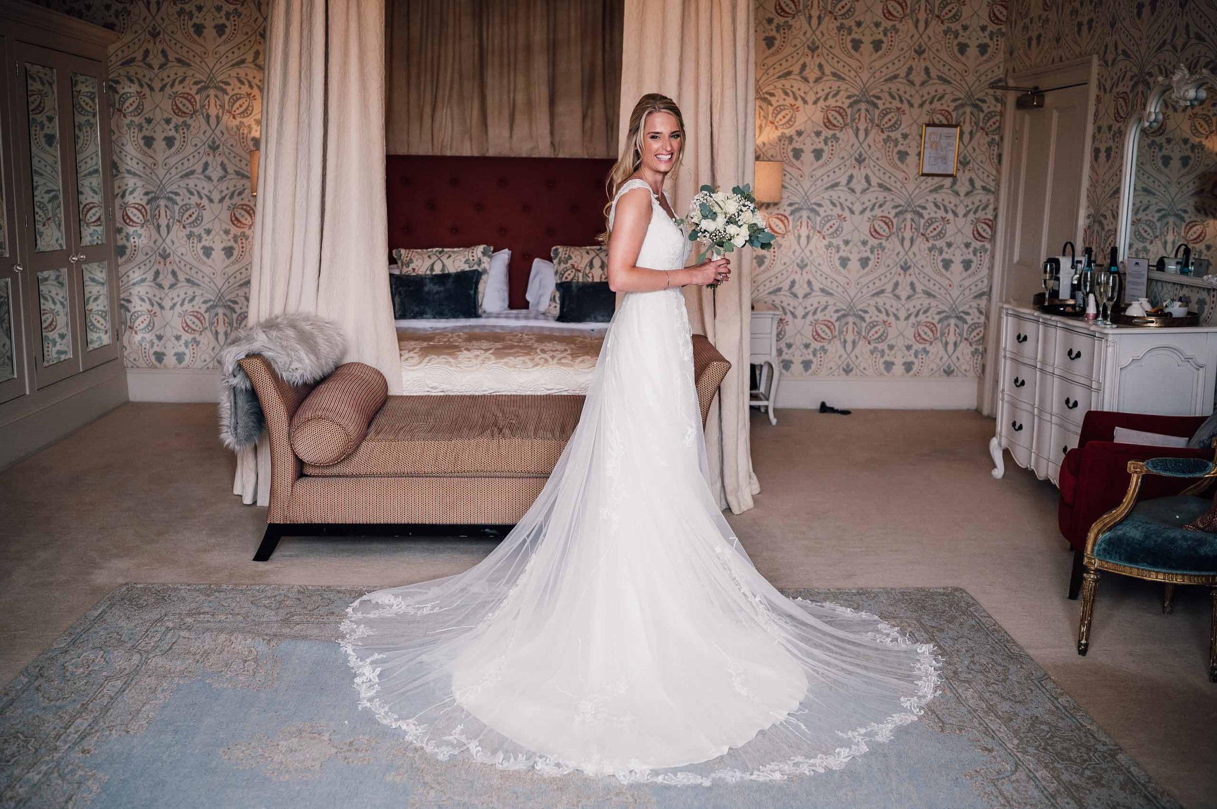 Portrait of the bride at Hodsock Priory