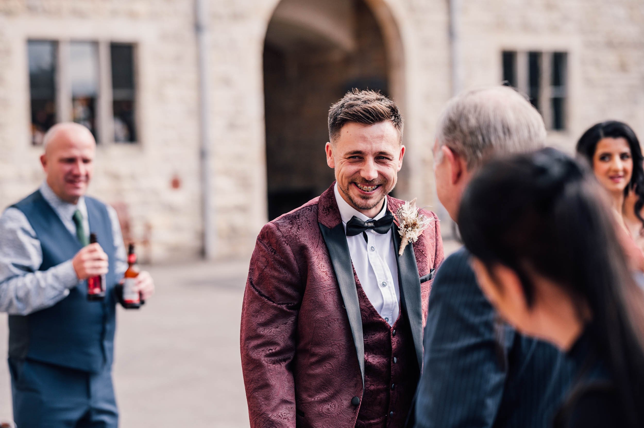 groom arrives at the wedding