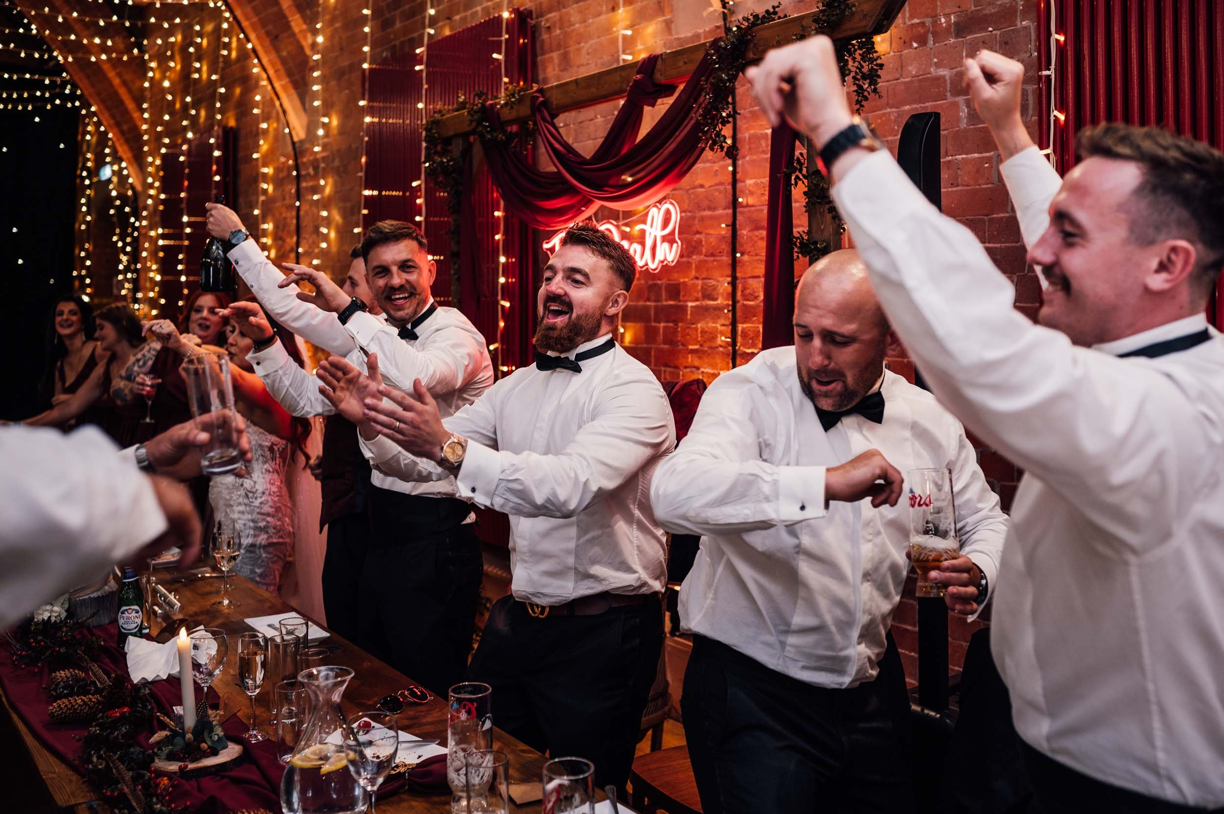 groomsmen singing